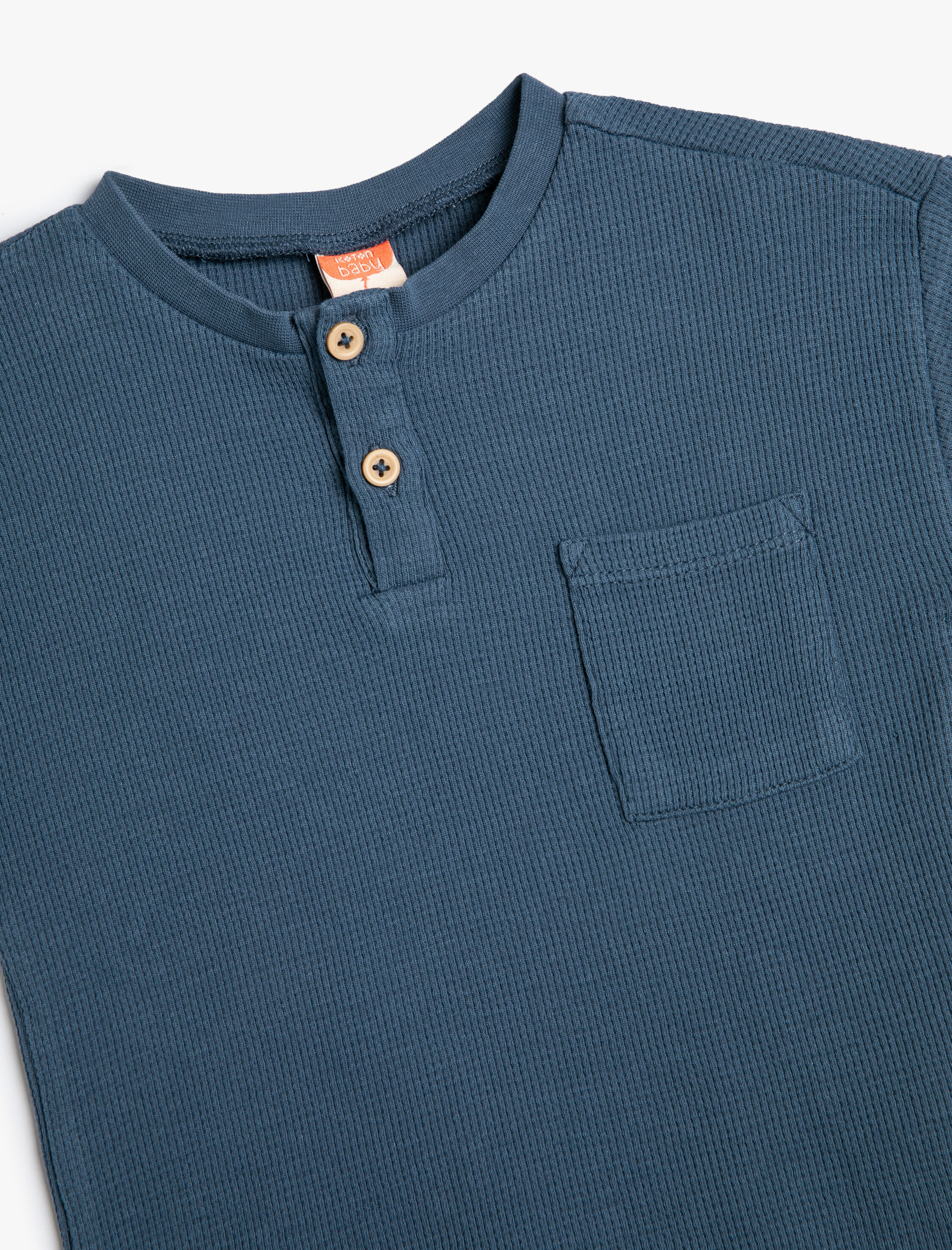  Erkek Bebek Tişört Cepli Kısa Kollu Bisiklet Yaka Fitilli Pamuklu