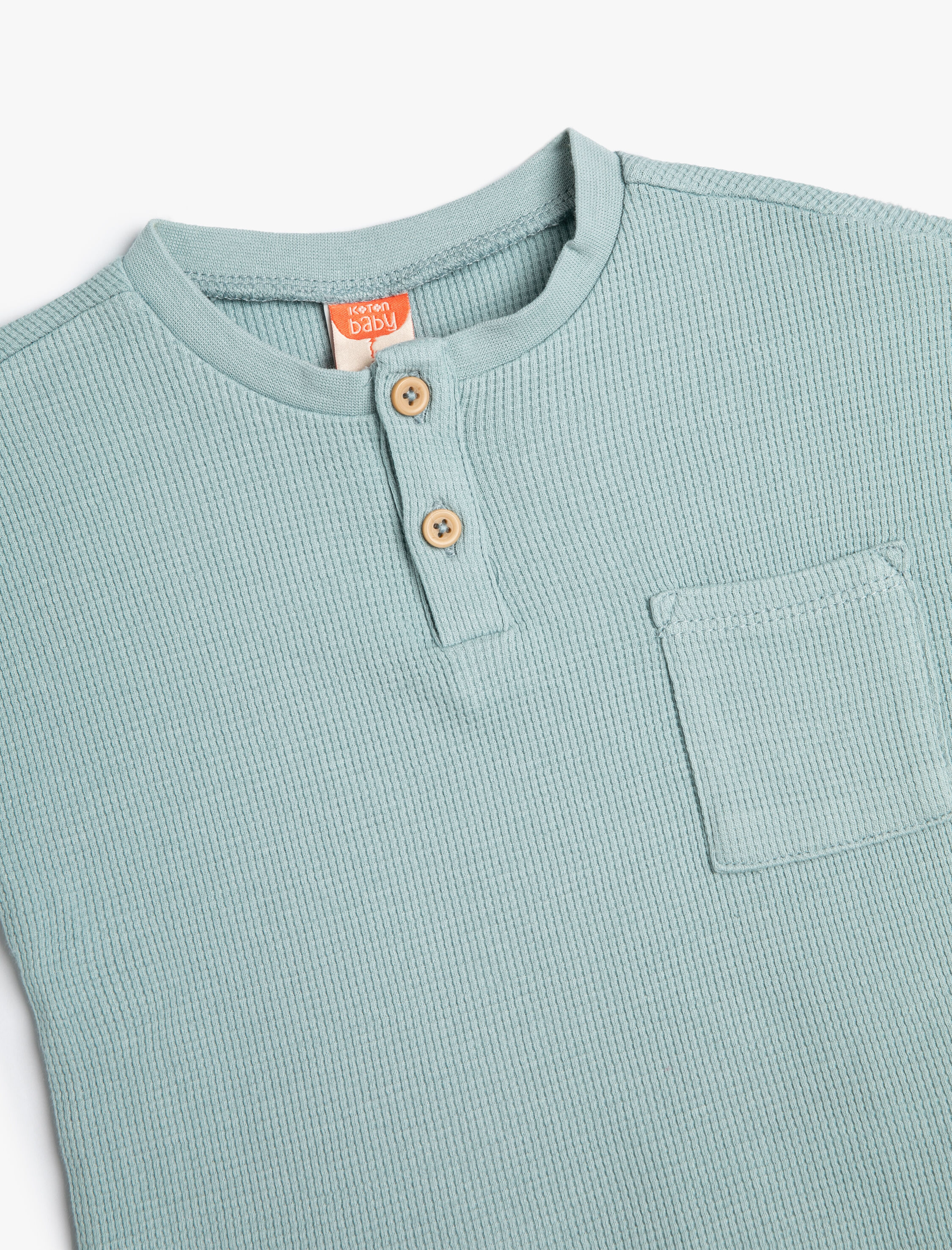  Erkek Bebek Tişört Cepli Kısa Kollu Bisiklet Yaka Fitilli Pamuklu