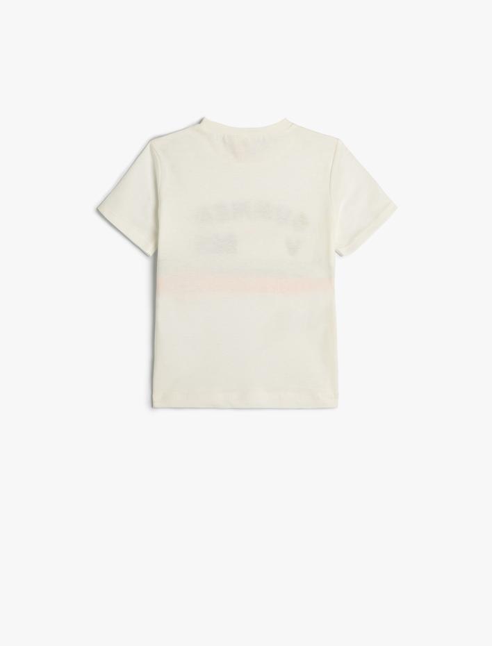 Erkek Bebek Tişört Kısa Kollu Bisiklet Yaka Baskılı