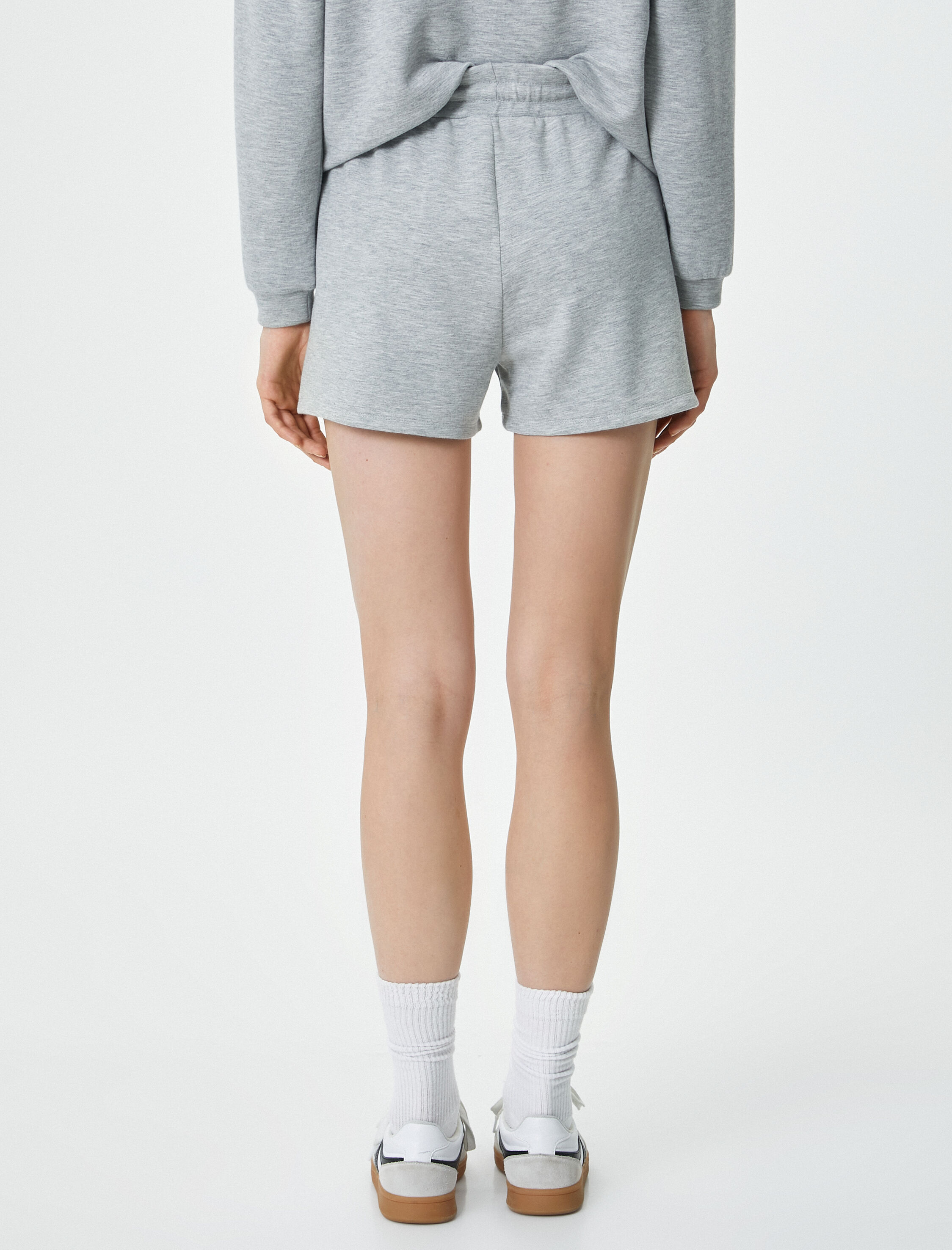   Sweat Şort Beli Bağcıklı Cep Detaylı Viskon