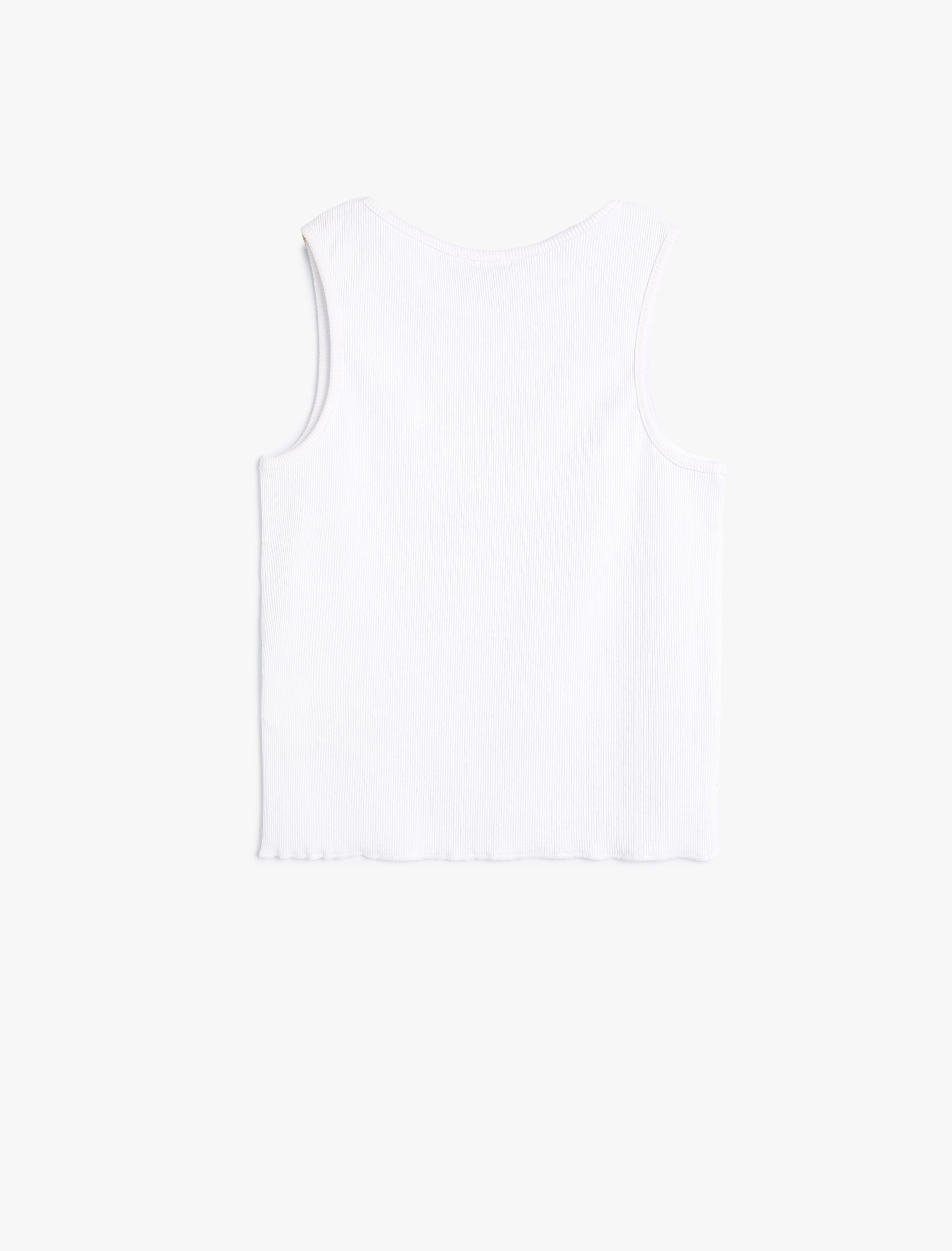  Kız Çocuk Atlet Ayıcık Baskılı Bisiklet Yaka Kolsuz Pamuklu