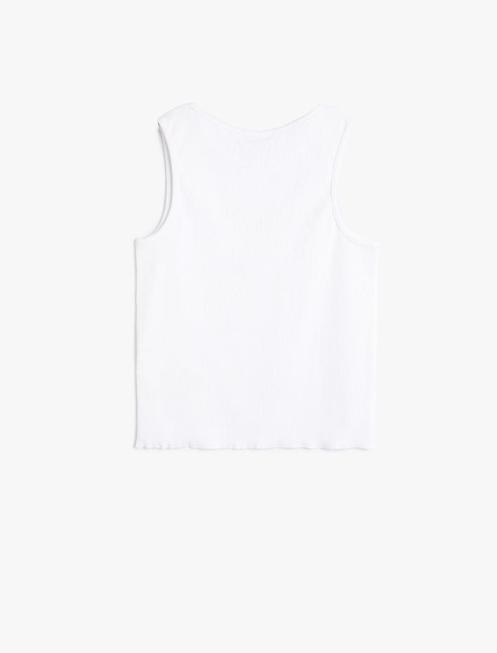 Kız Çocuk Atlet Ayıcık Baskılı Bisiklet Yaka Kolsuz Pamuklu