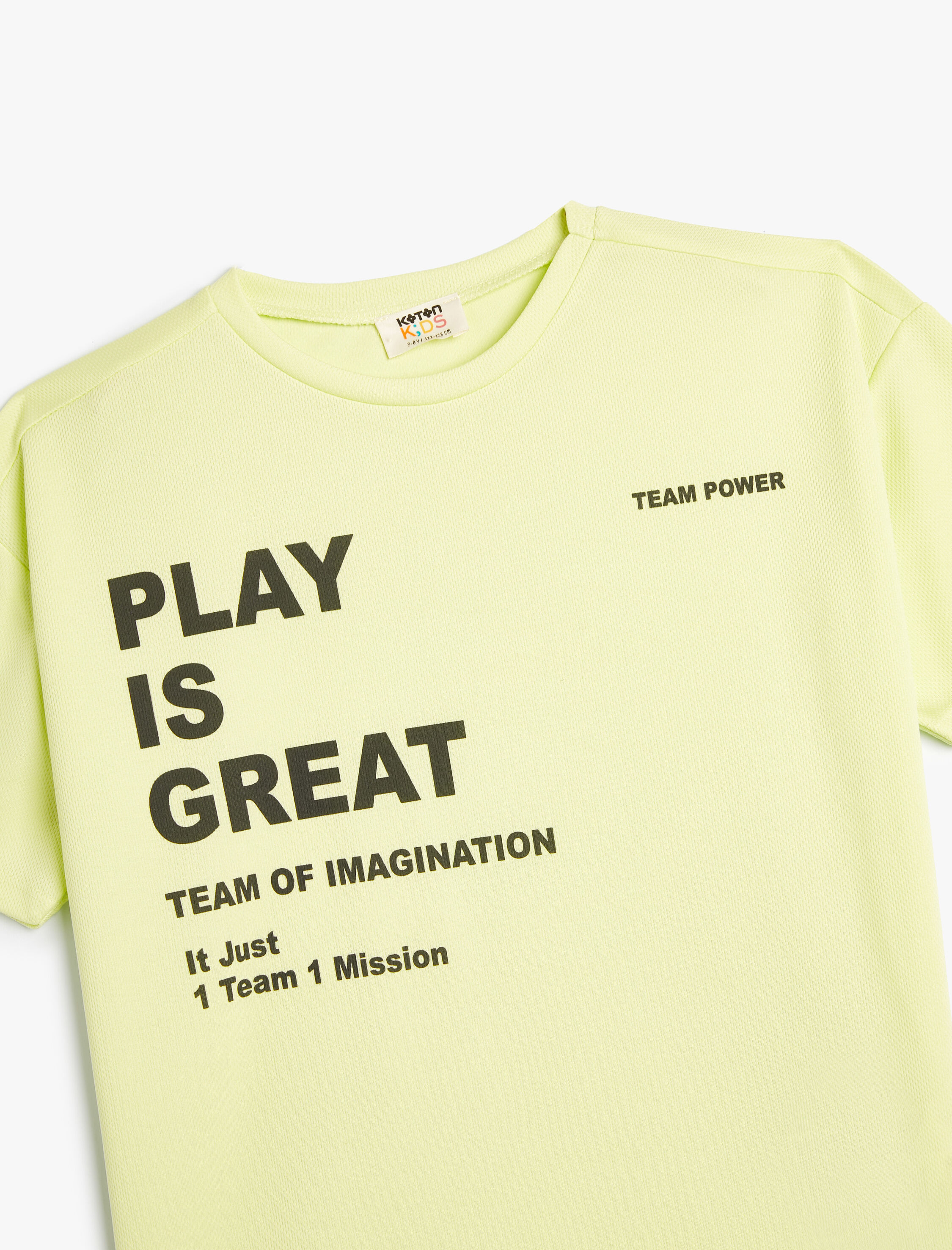  Erkek Çocuk Tişört Slogan Baskılı Kısa Kollu Bisiklet Yaka Pamuklu