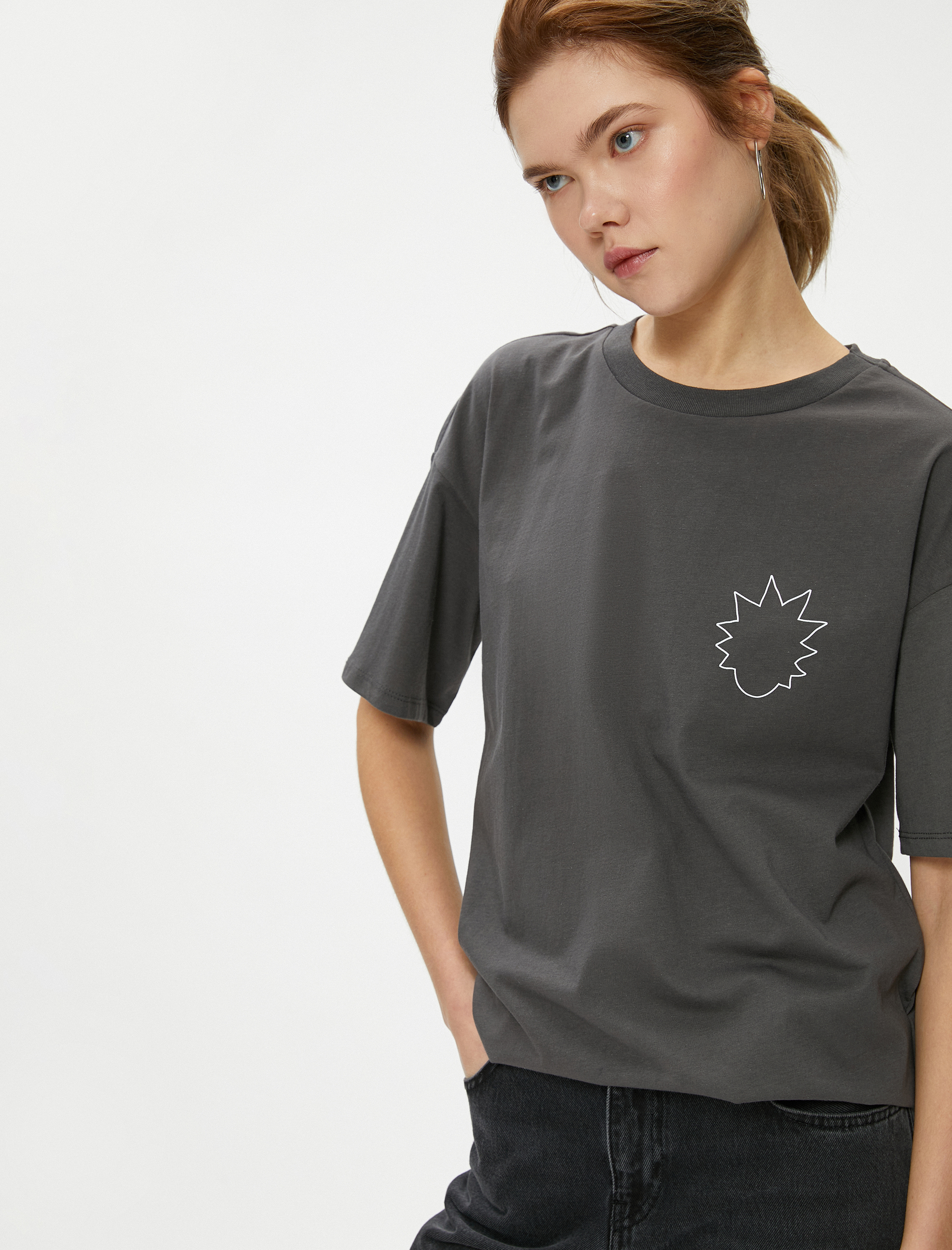   Rick and Morty Tişört Baskılı Kısa Kollu Bisiklet Yaka