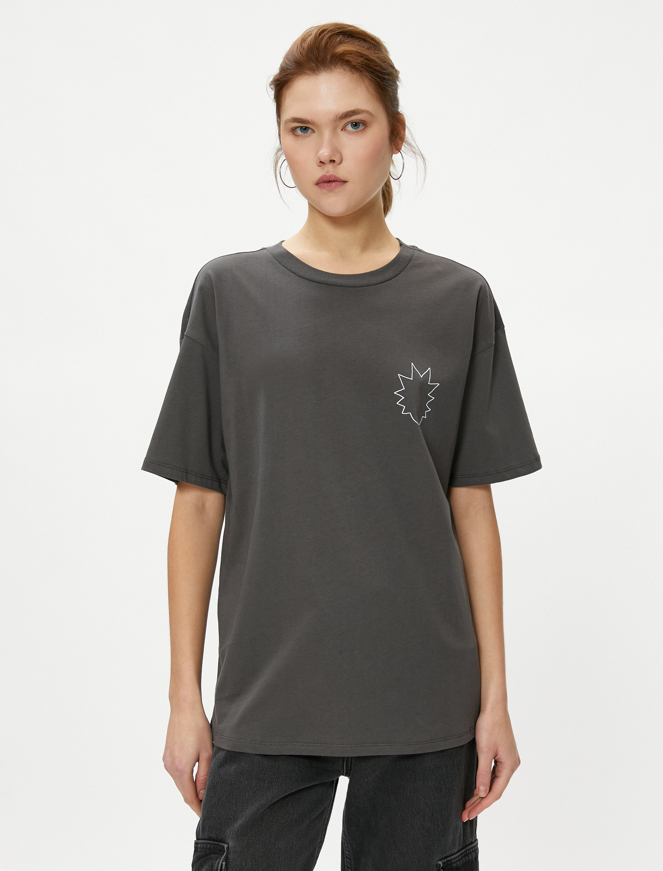   Rick and Morty Tişört Baskılı Kısa Kollu Bisiklet Yaka