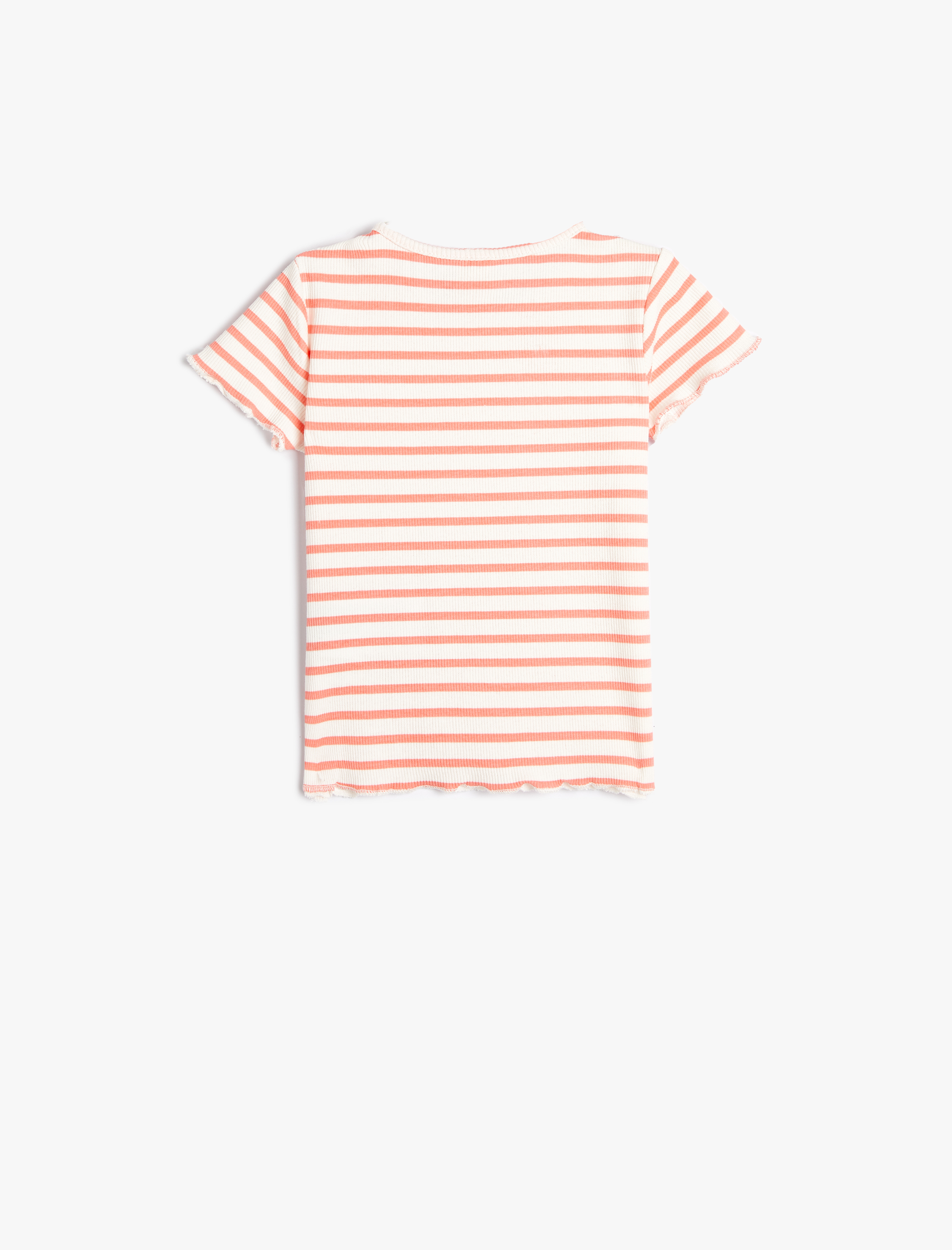  Kız Bebek Tişört Kısa Kollu Yuvarlak Yaka Ribanalı Pamuklu