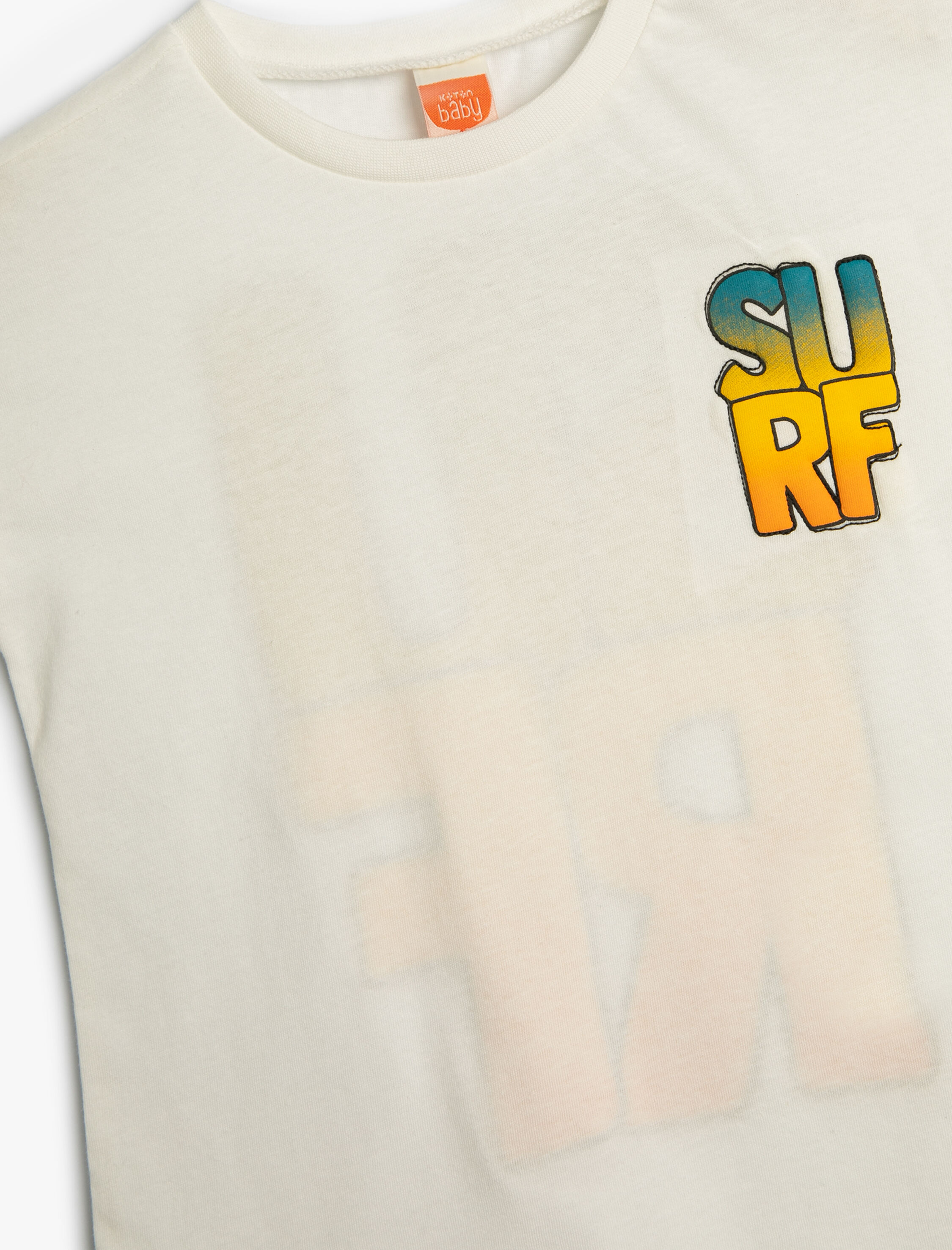  Erkek Bebek Tişört Kısa Kollu Bisiklet Yaka Sörf Baskılı Pamuklu