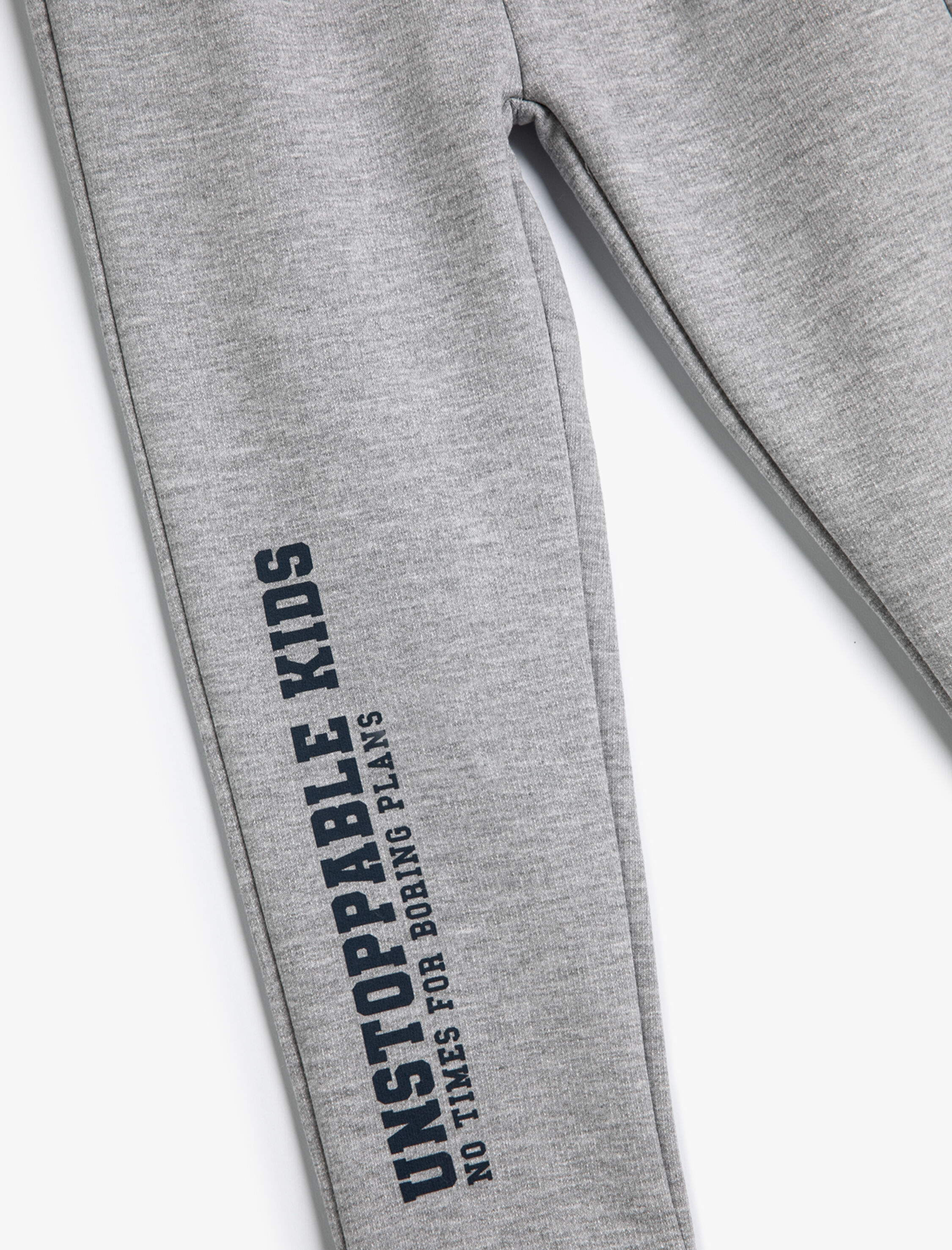  Erkek Bebek Jogger Eşofman Altı Baskı Detaylı Beli Bağlamalı