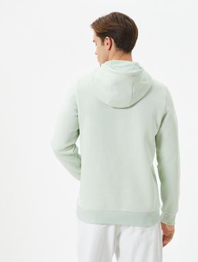 Kapşonlu Sweatshirt Kolej Baskılı Kanguru Cep Detaylı_3