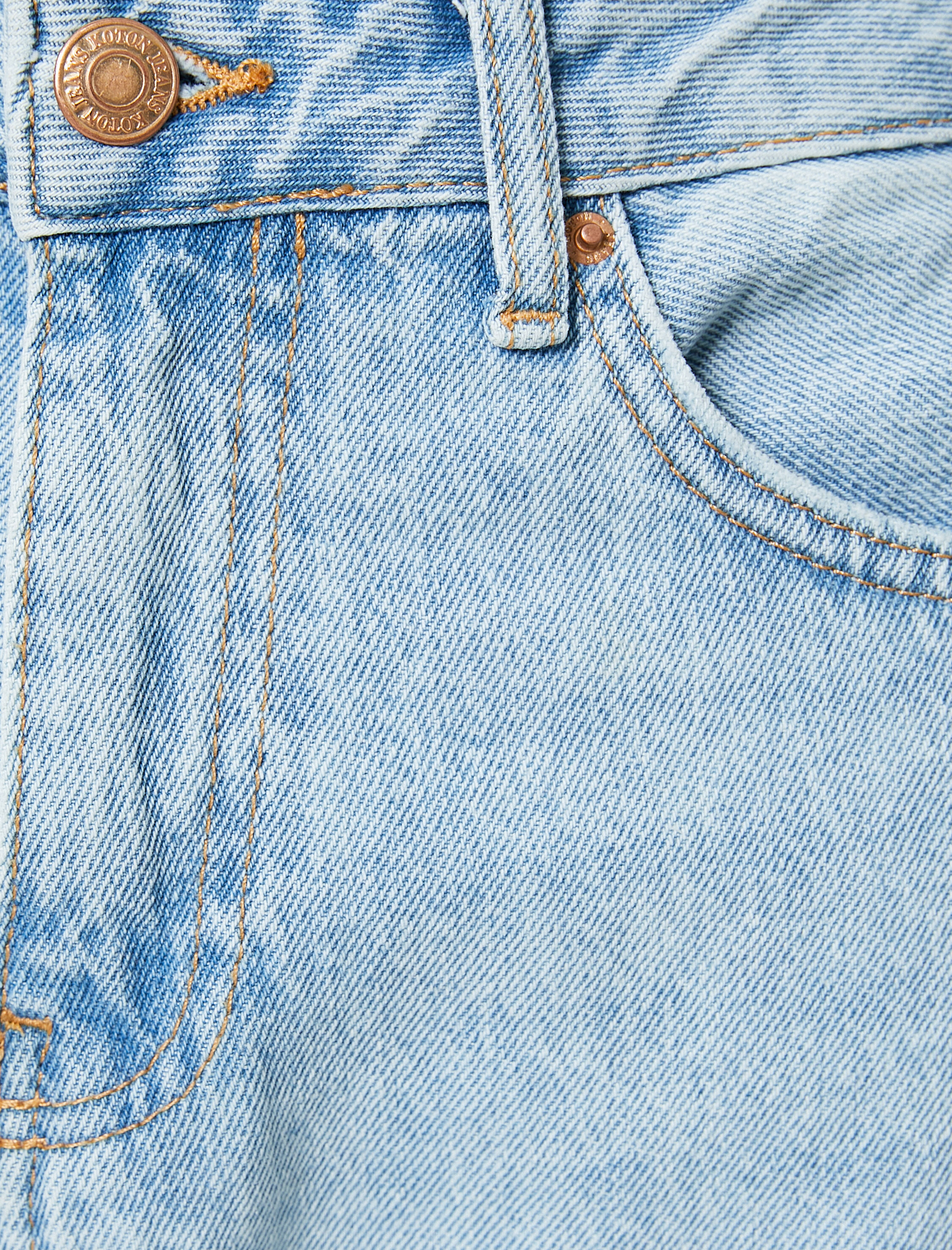   Geniş Kısa Paça Kot Pantolon Standart Bel Pamuklu Cepli - Bianca Crop Jean