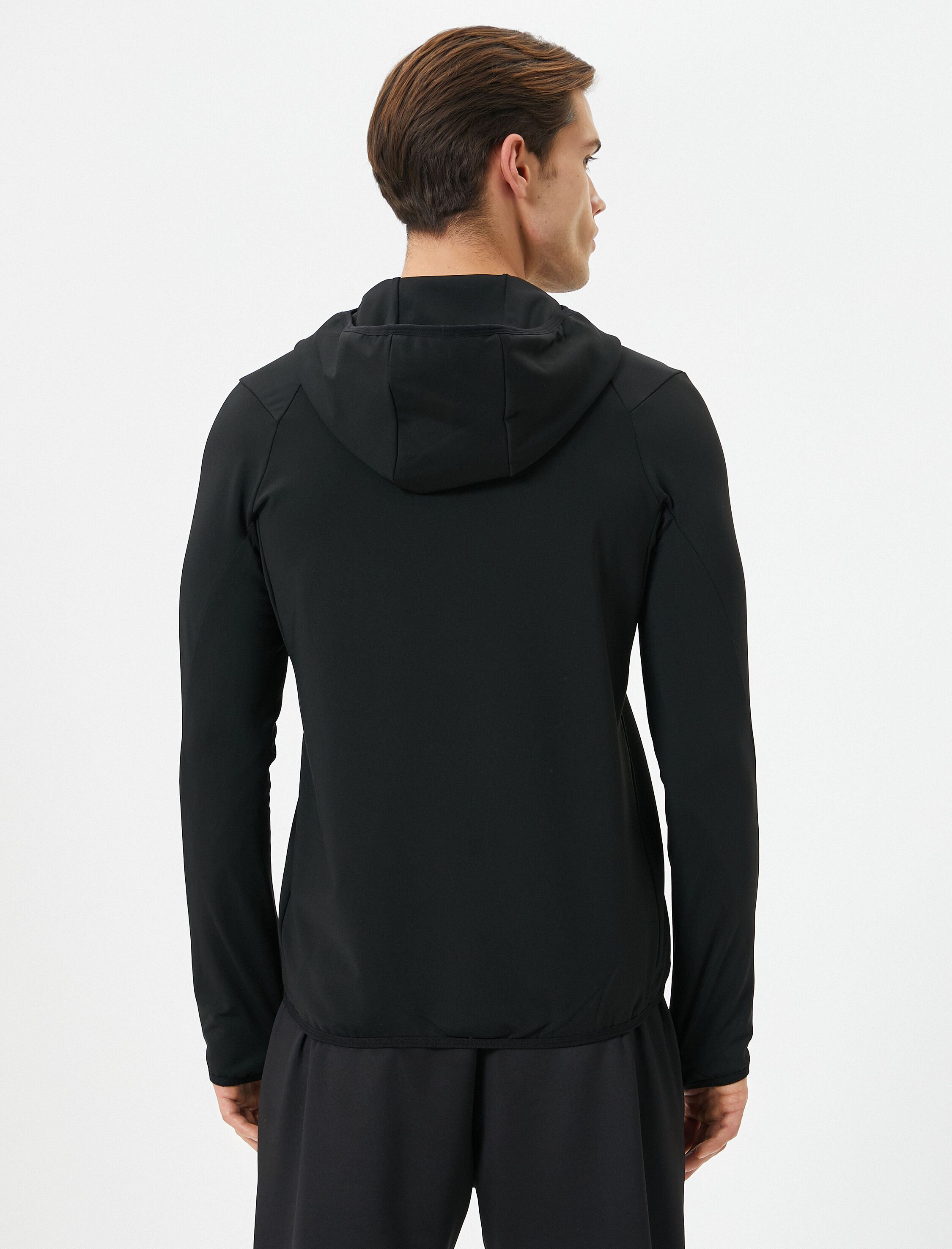   Spor Sweat Kapşonlu Fermuarlı İçi Şardonlu Cep Detaylı