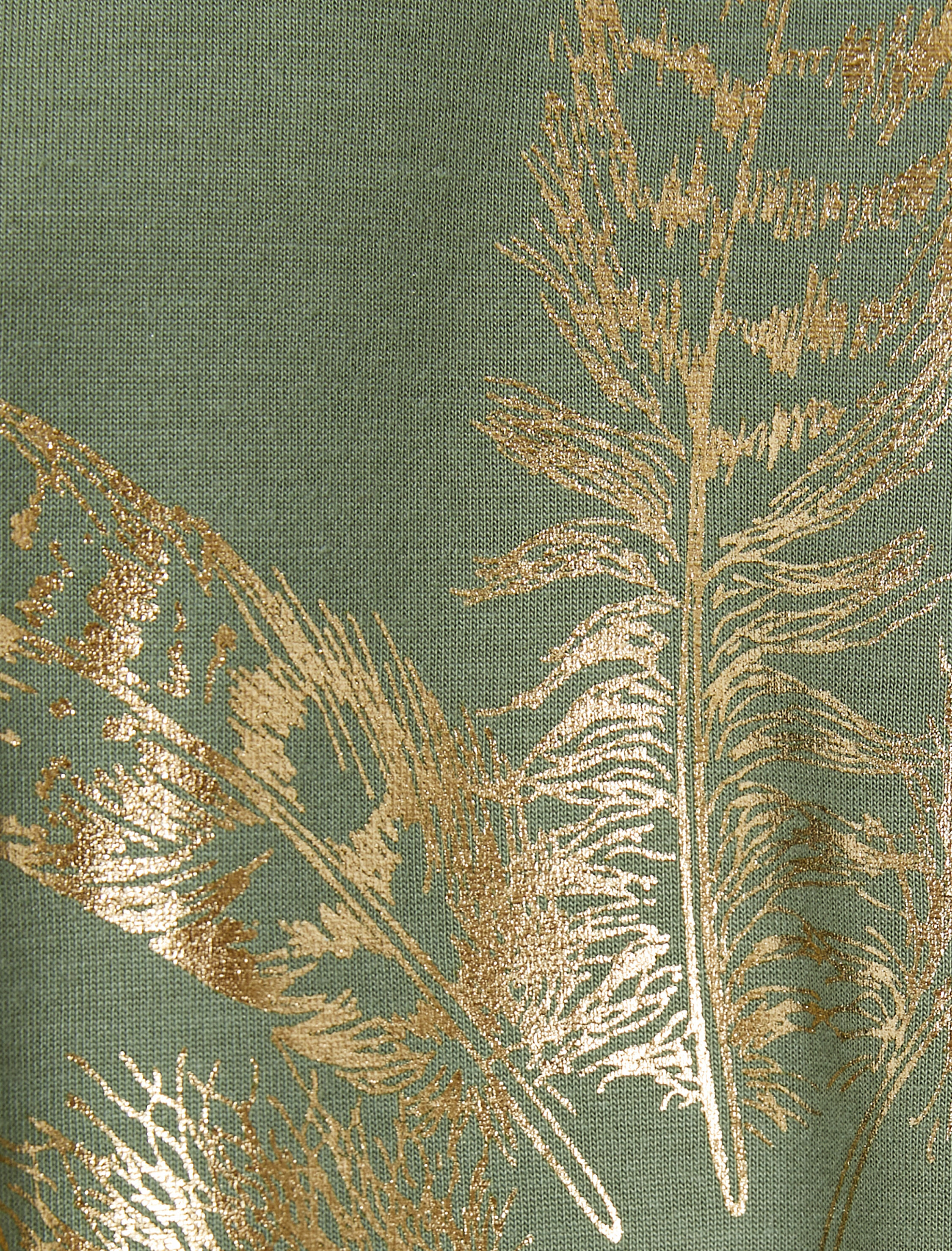   Parlak Baskılı Tişört Çiçekli Bisiklet Yaka Kısa Kollu