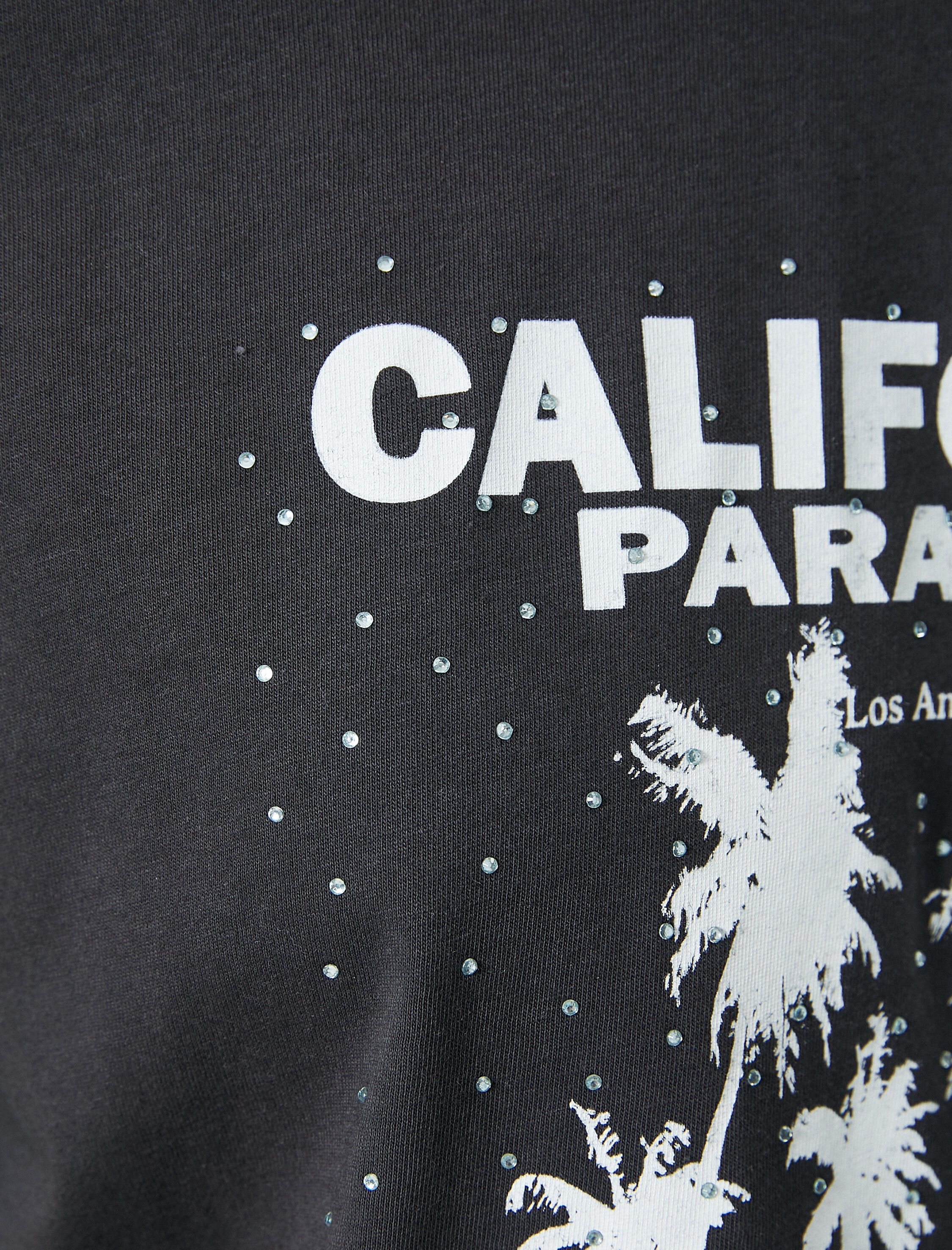   Oversize Tişört Slogan Baskılı Bisiklet Yaka Kısa Kollu