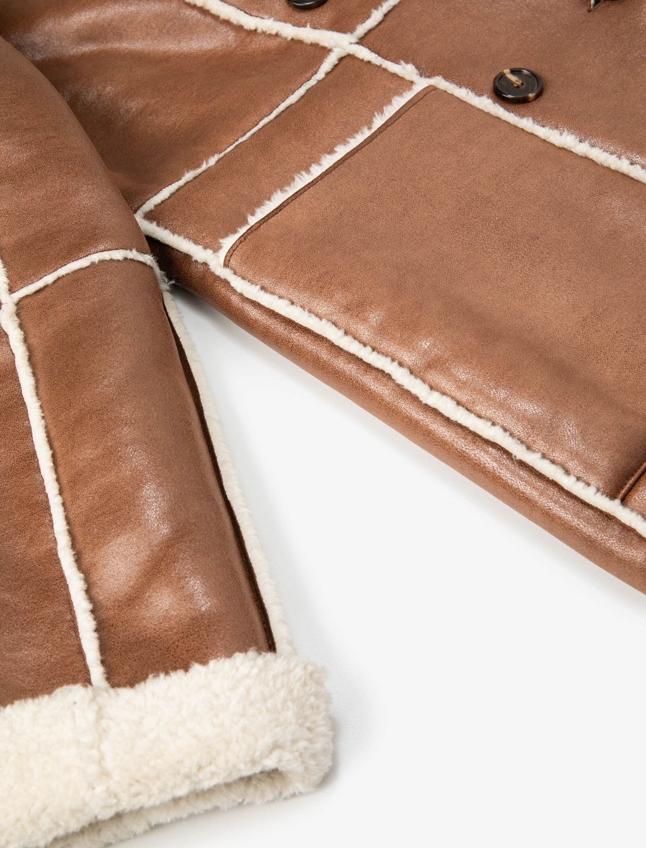 Melis Ağazat X Koton - Suni Deri Suni Kürklü Kaban