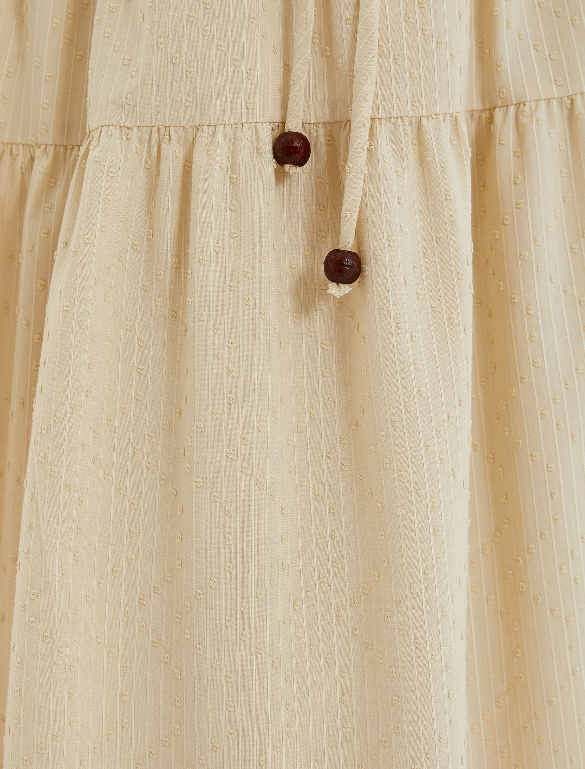   Midi Etek Volanlı Dokulu Beli Lastikli