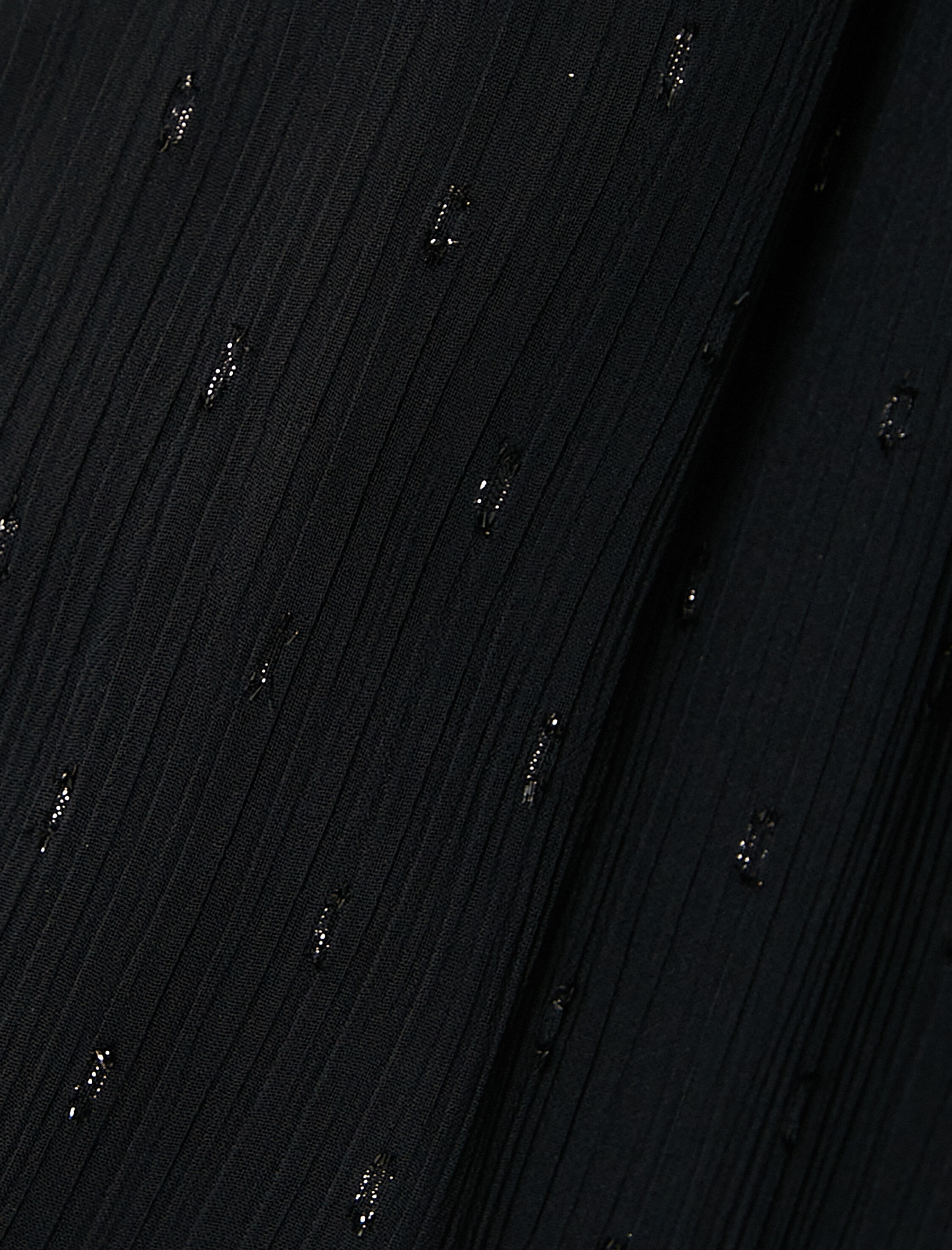   Parıltılı Tül Mini Elbise Kruvaze Yaka Gipe Detaylı Uzun Kollu Astarlı