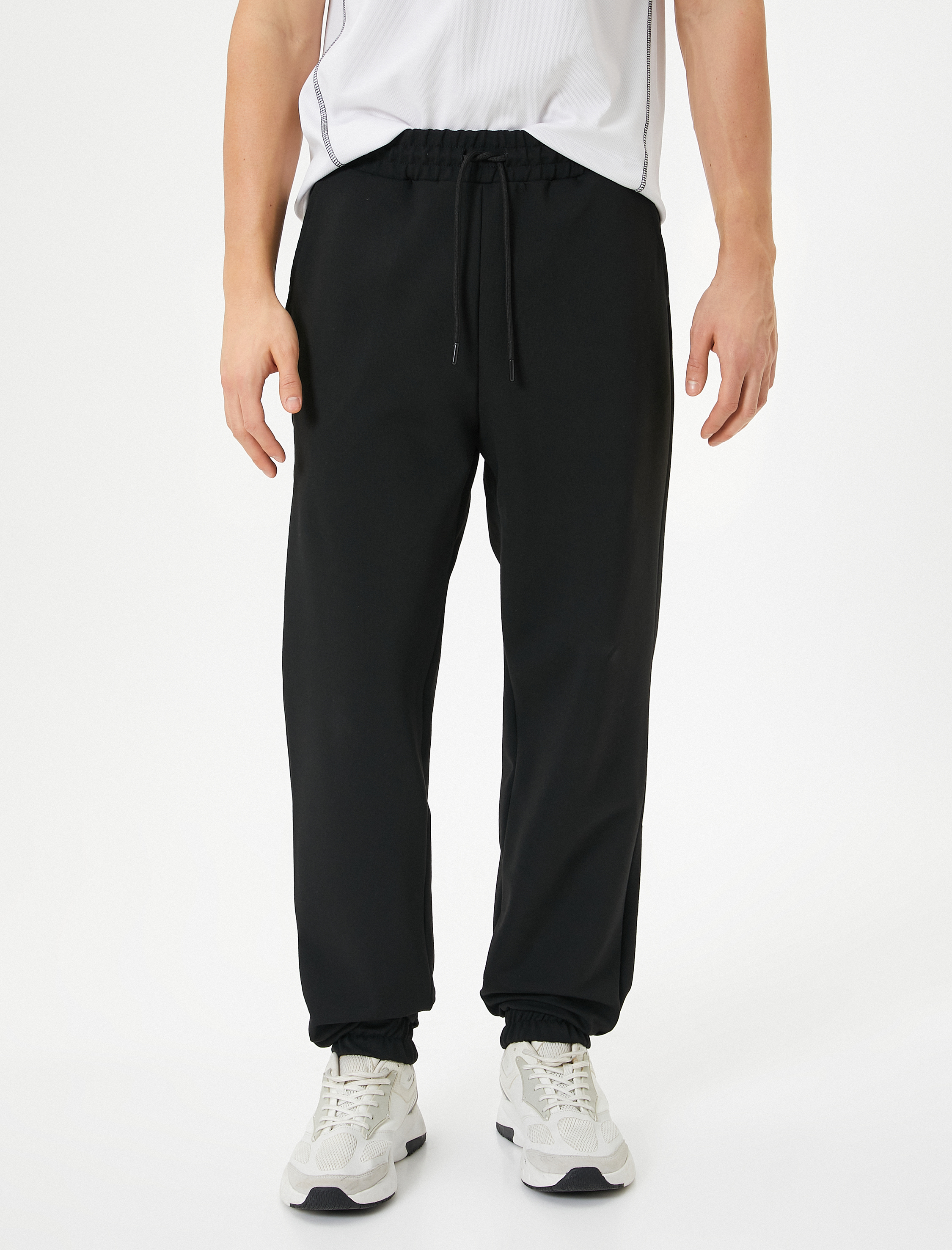   Jogger Spor Eşofman Altı Beli Bağcıklı Cepli Şardonlu