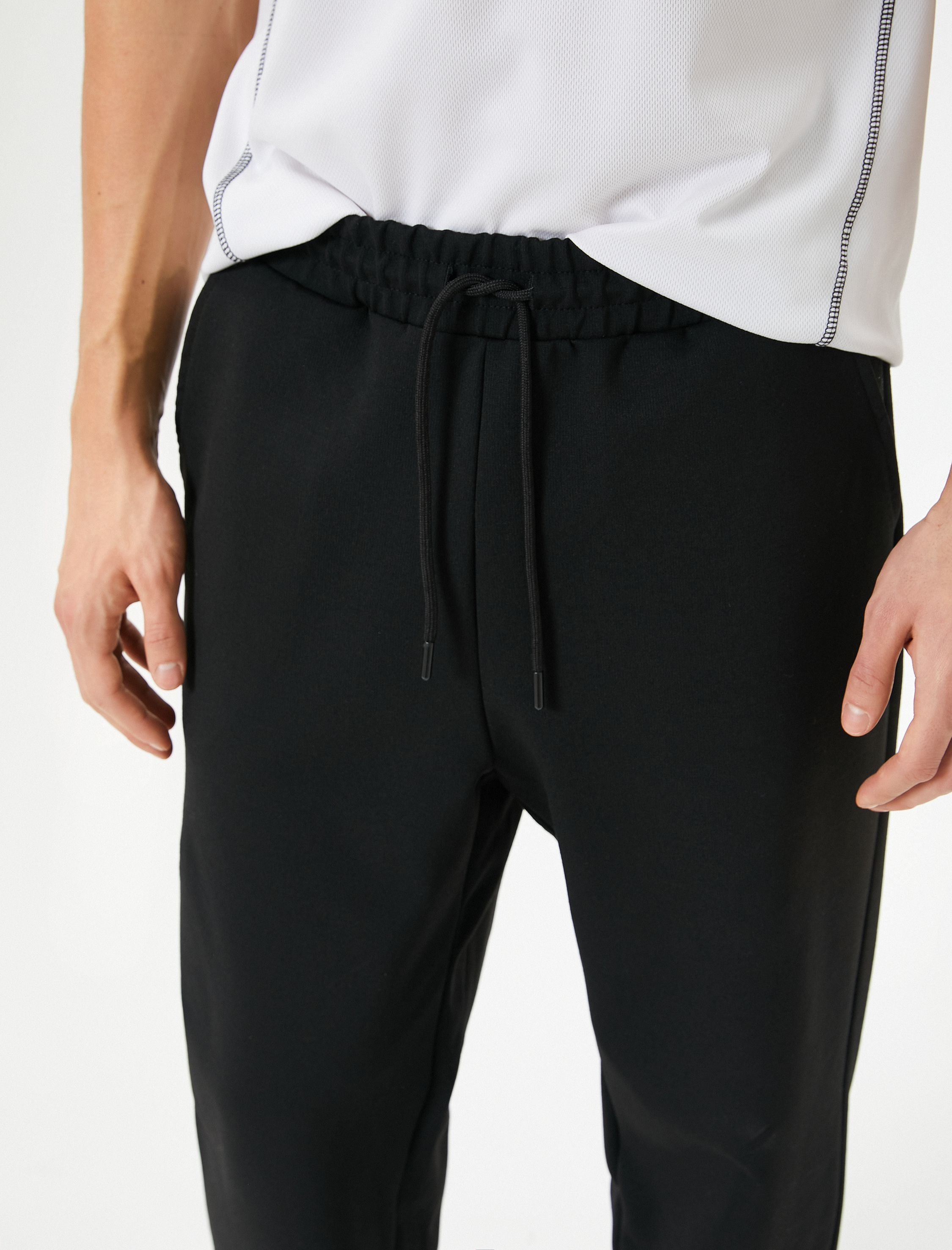   Jogger Spor Eşofman Altı Beli Bağcıklı Cepli Şardonlu