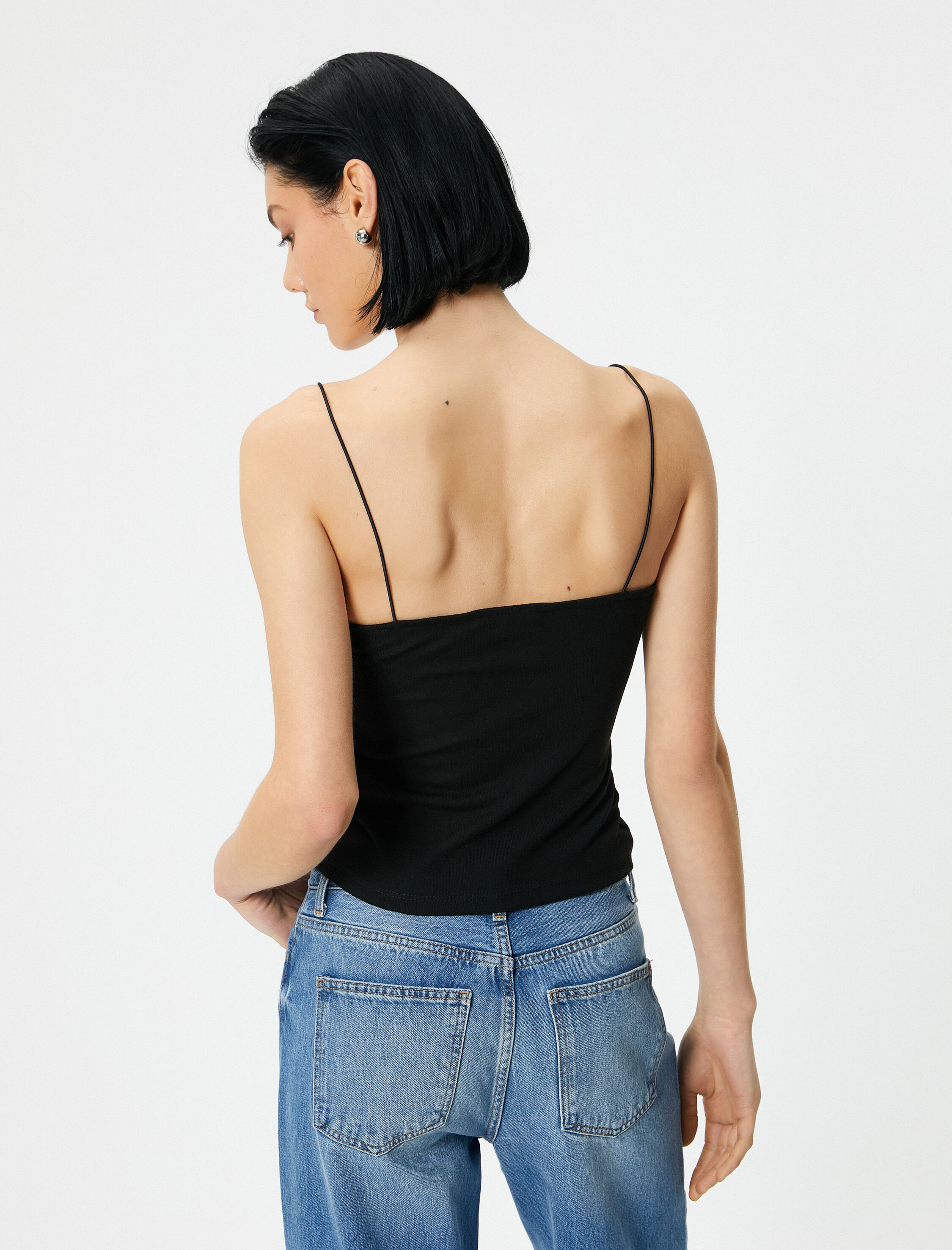   İnce Askılı Atlet Viskoz Kumaş Karışımlı