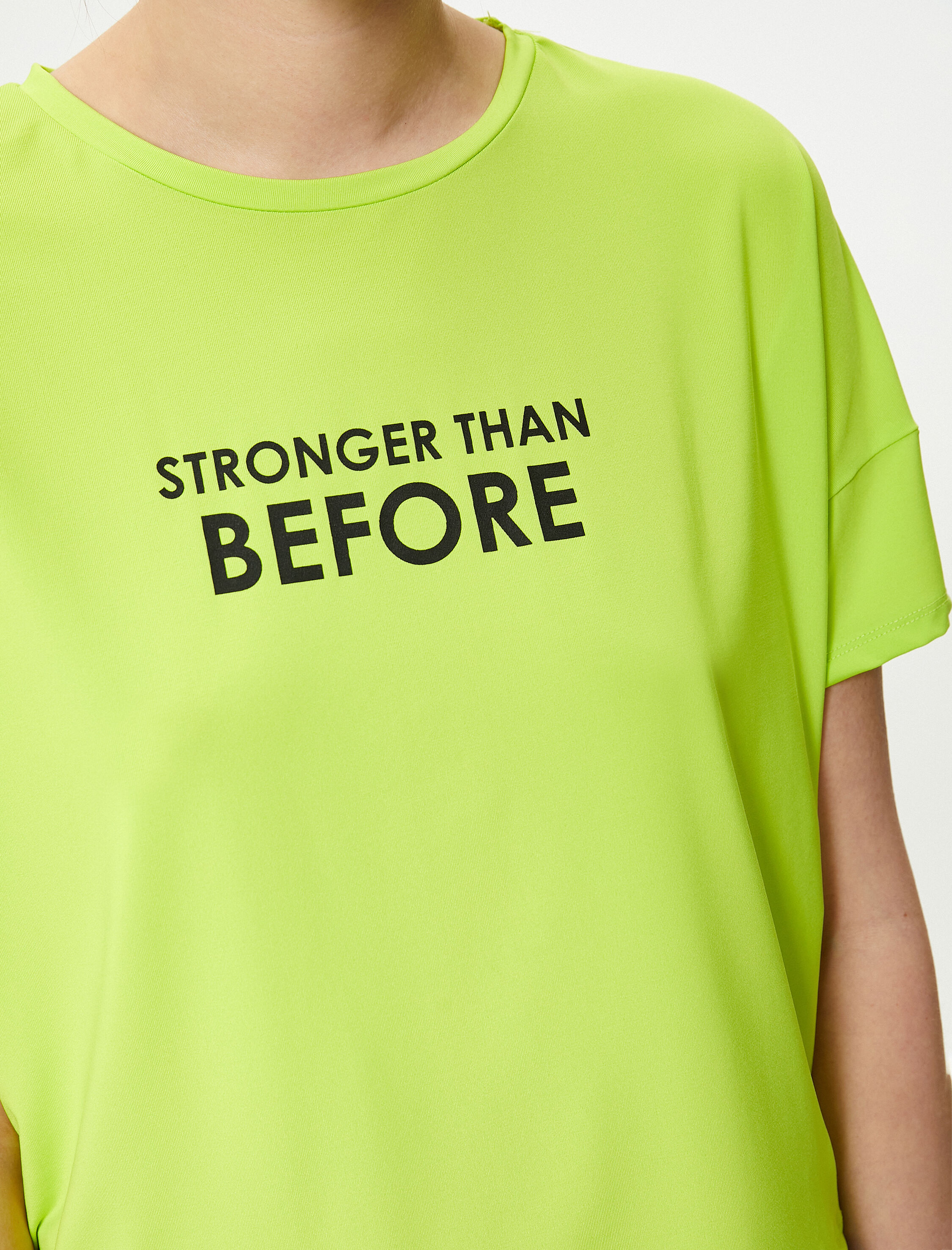   Baskılı Oversize Spor Tişört Kısa Kollu Bisiklet Yaka