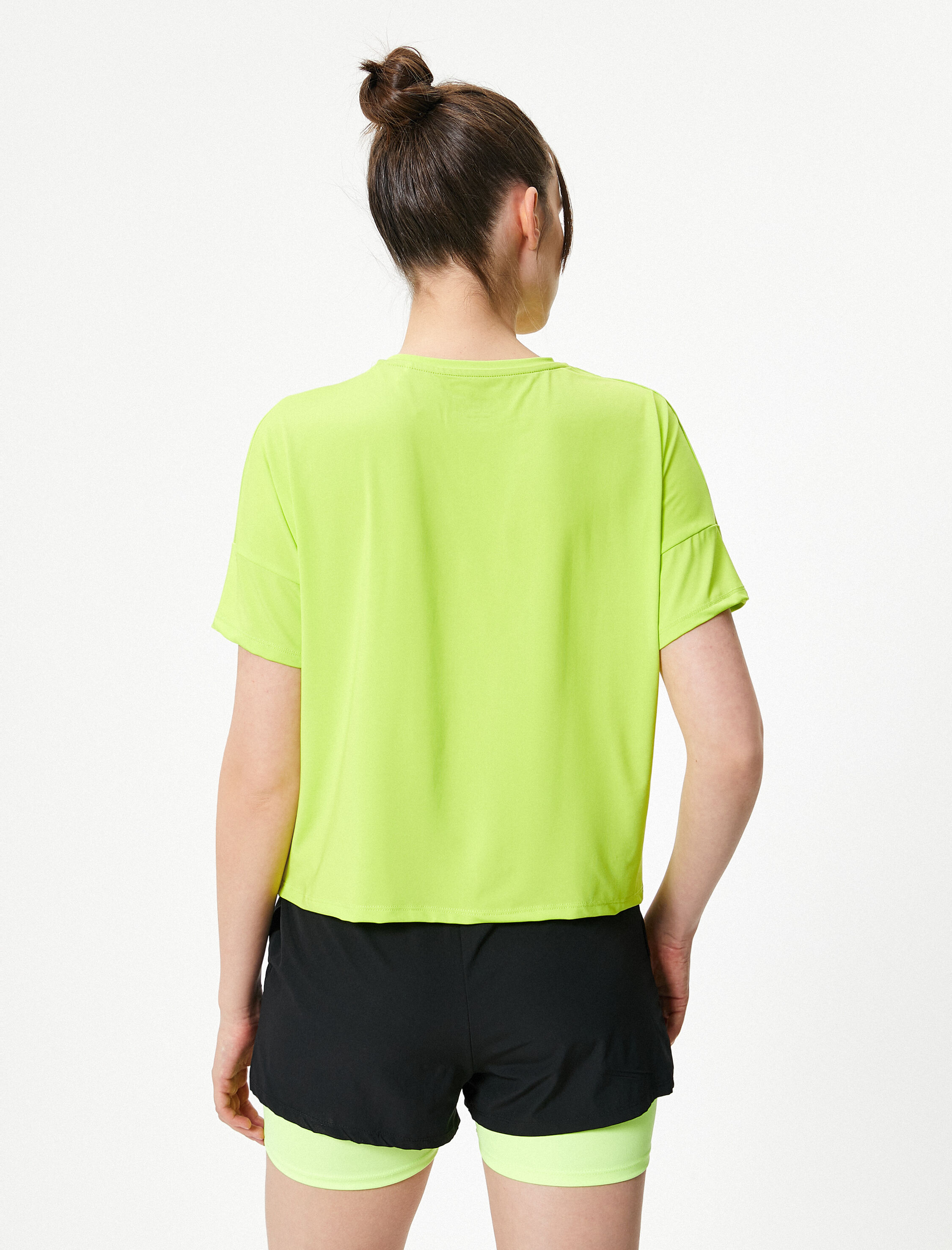   Baskılı Oversize Spor Tişört Kısa Kollu Bisiklet Yaka