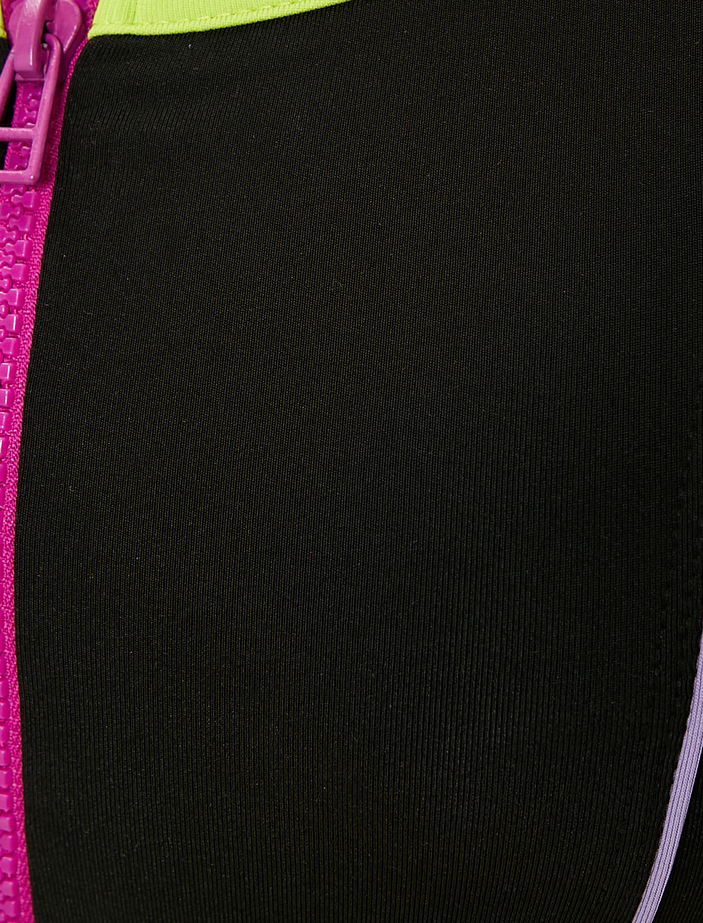   Fermuarlı Sporcu Sütyeni Kaplı Slim Fit U Yaka