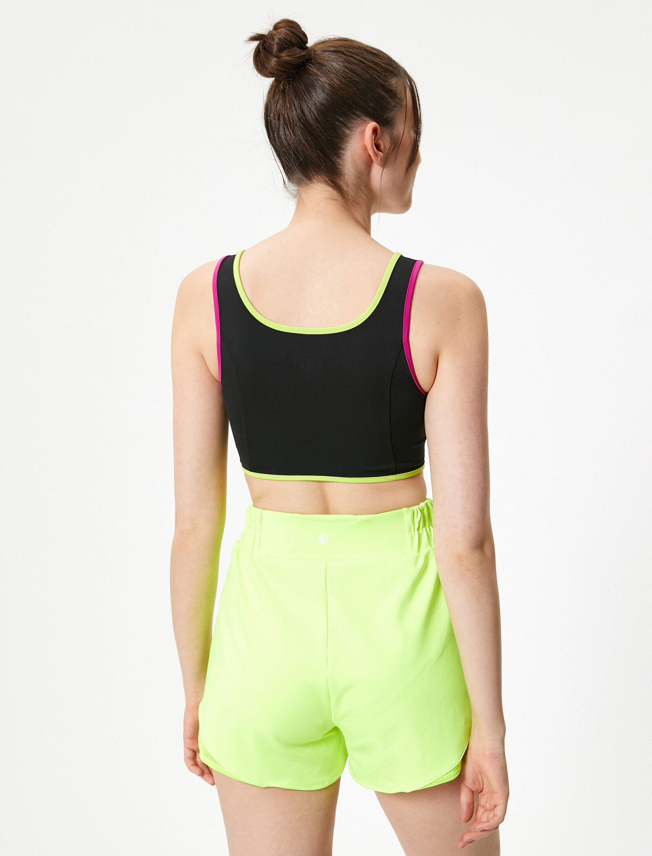   Fermuarlı Sporcu Sütyeni Kaplı Slim Fit U Yaka