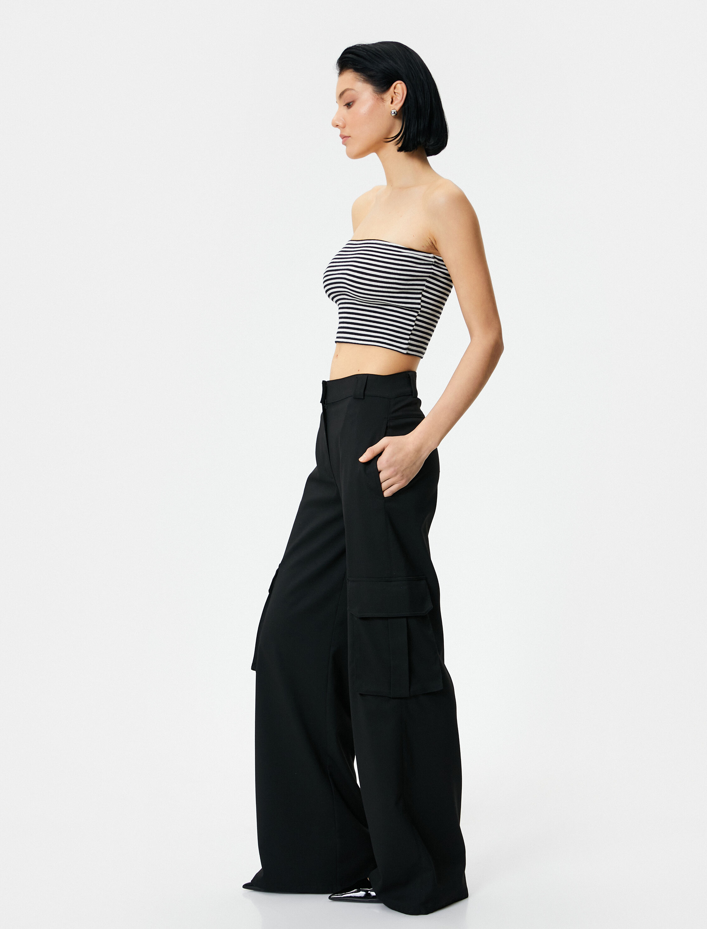   Straplez Crop Üst Pamuklu