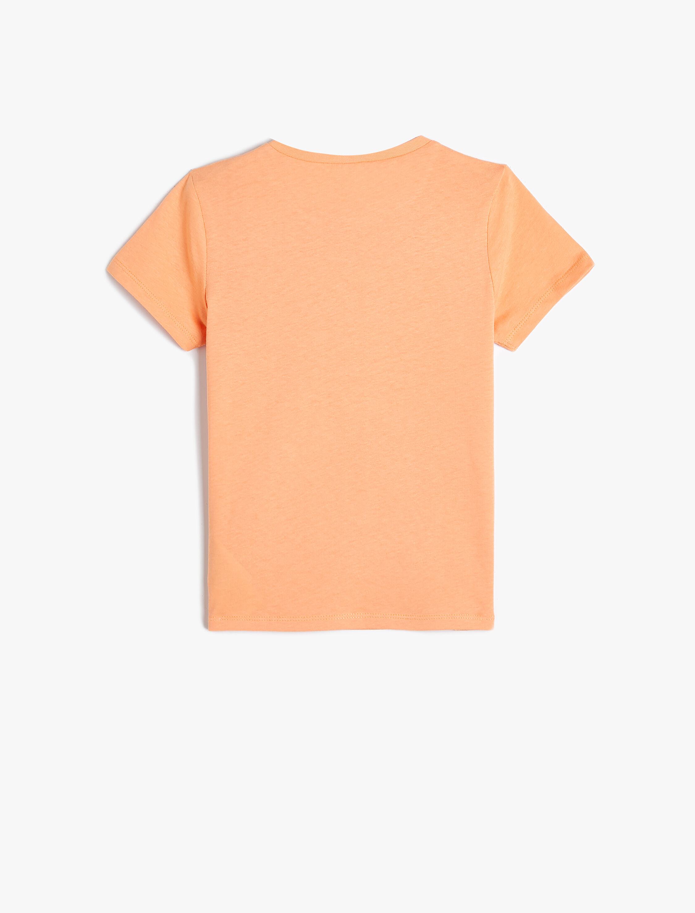  Kız Çocuk Tişört Yaz Temalı Kısa Kollu Bisiklet Yaka Pamuklu