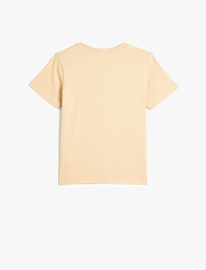 Erkek Çocuk Tişört Kısa Kollu Dinozor Baskılı Bisiklet Yaka Pamuklu