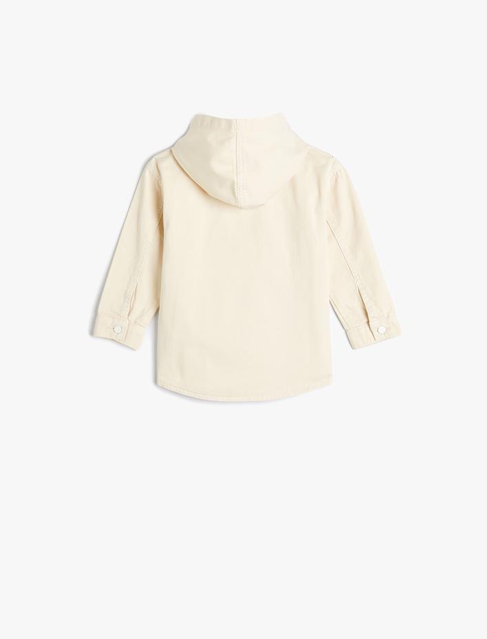 Erkek Bebek Kapşonlu Gömlek Ceket Pamuklu