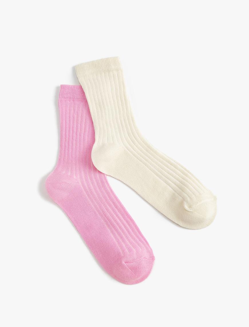  Kız Çocuk 2'li Basic Çorap Seti