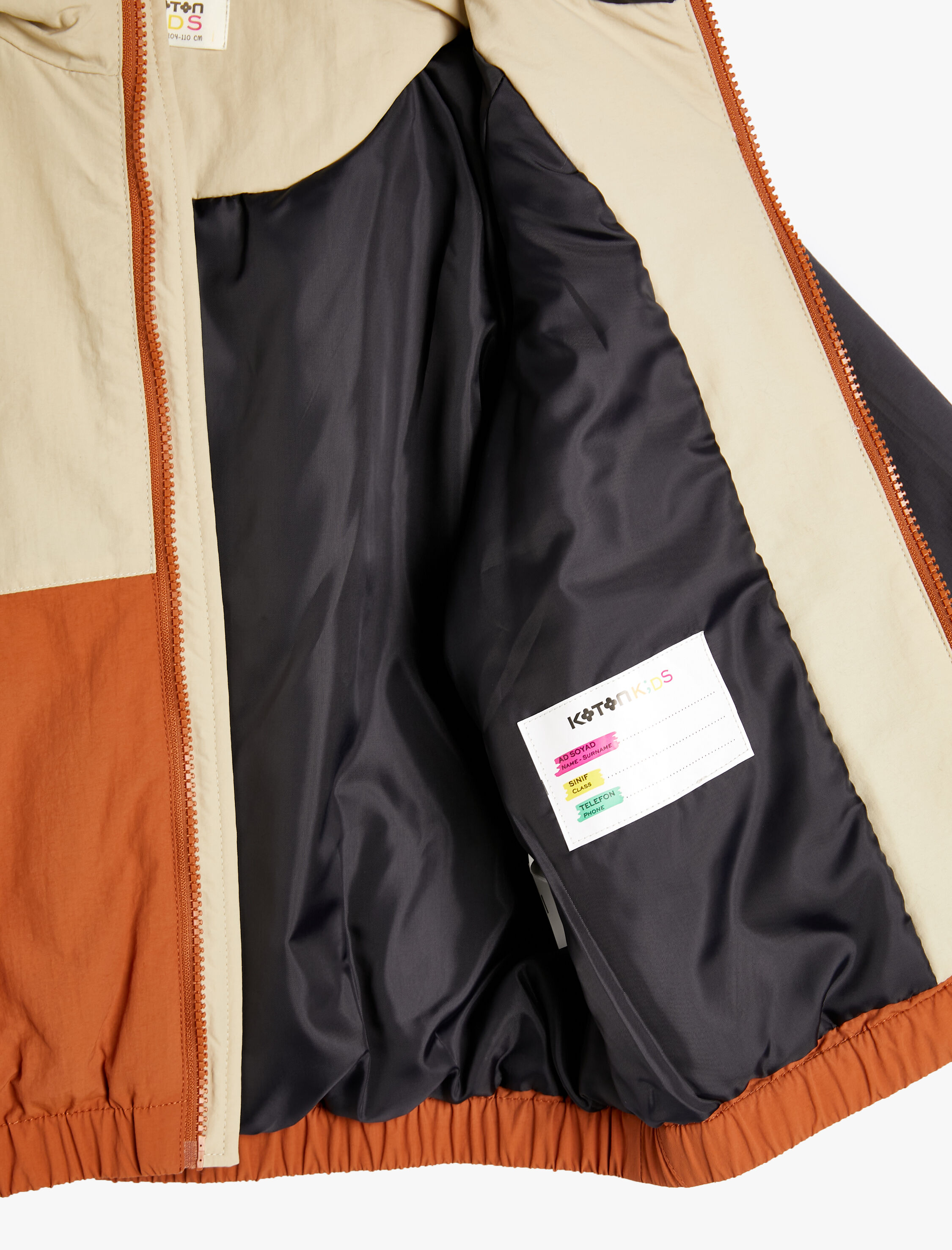  Erkek Çocuk Kapşonlu Ceket Fermuarlı Renk Bloklu