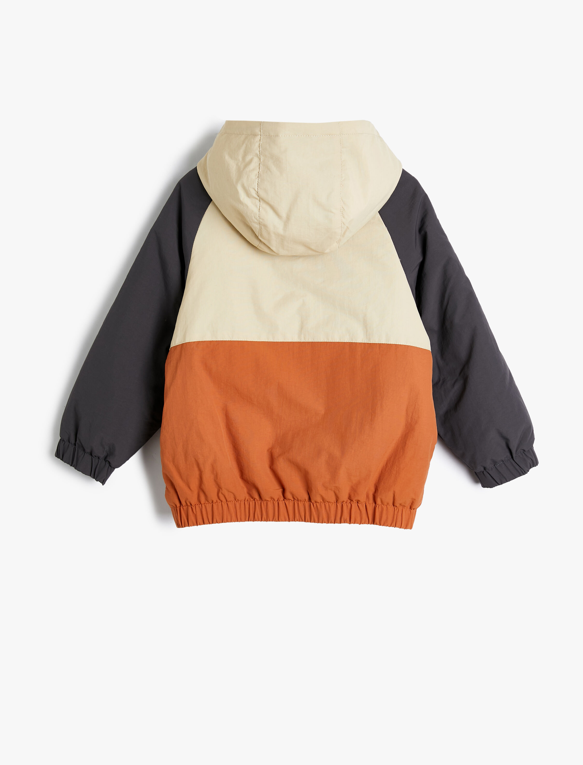  Erkek Çocuk Kapşonlu Ceket Fermuarlı Renk Bloklu