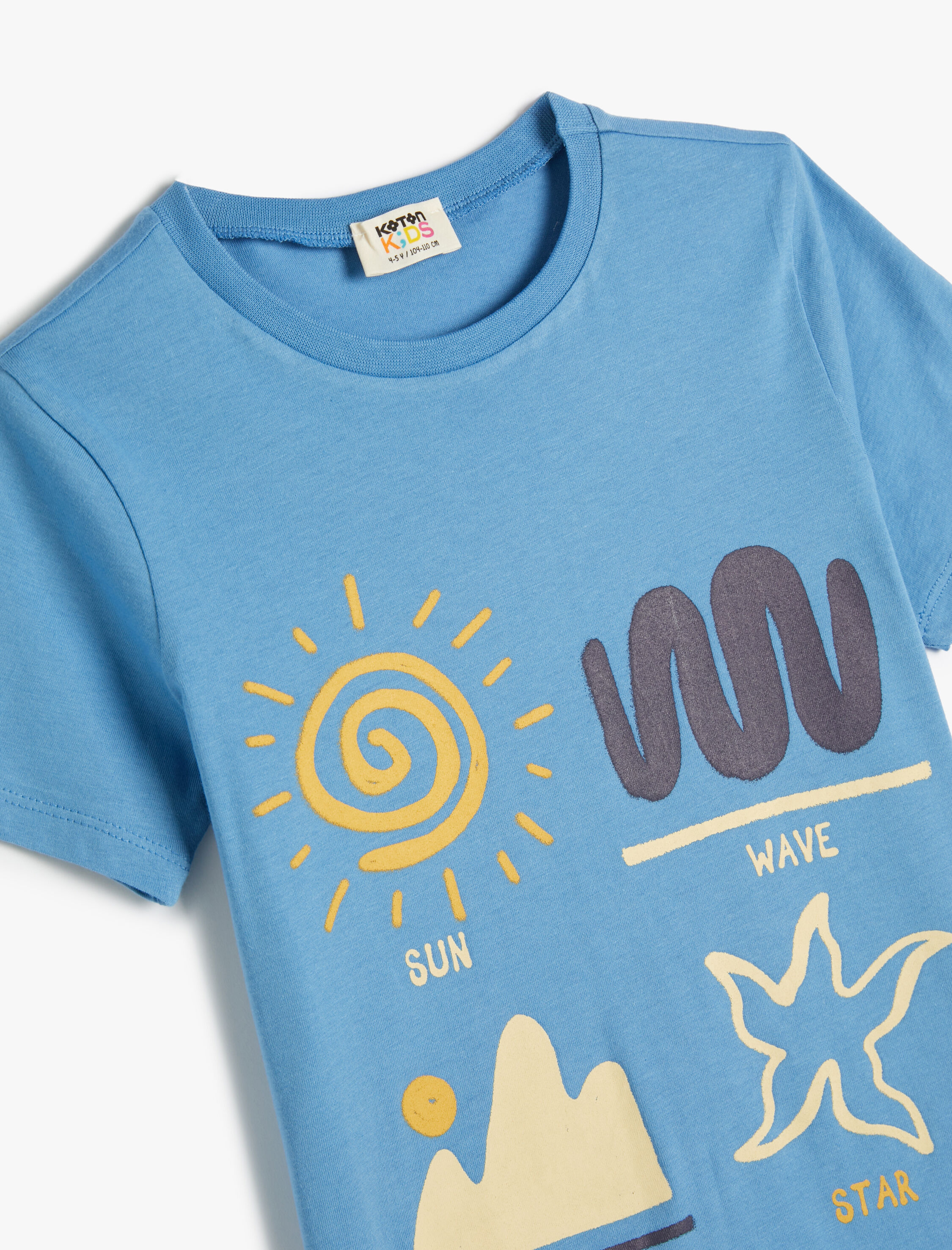  Erkek Çocuk Tişört Yaz Temalı Kısa Kollu Bisiklet Yaka Pamuklu