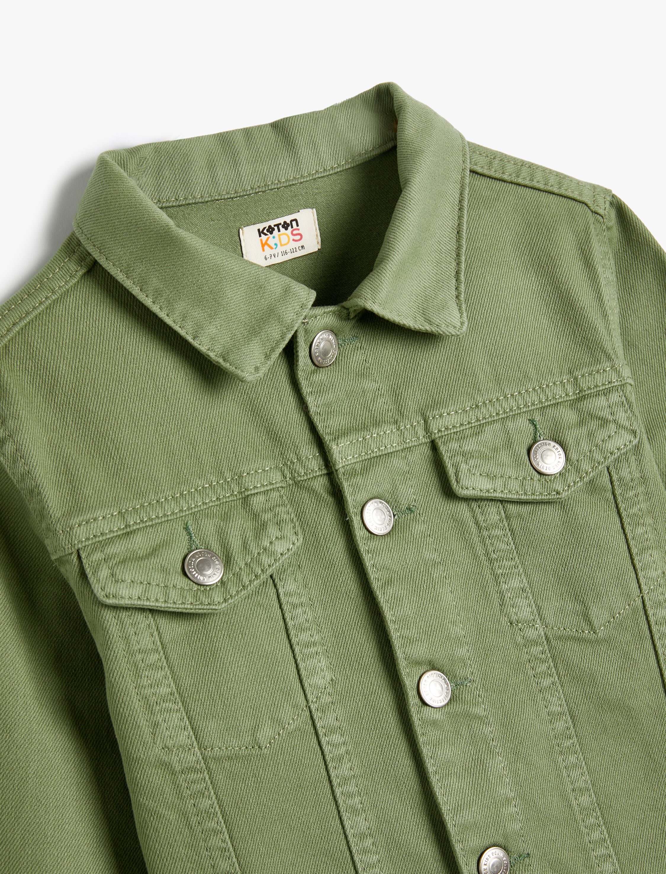  Erkek Çocuk Kot Ceket Kapaklı Cep Detaylı Uzun Kollu Pamuklu