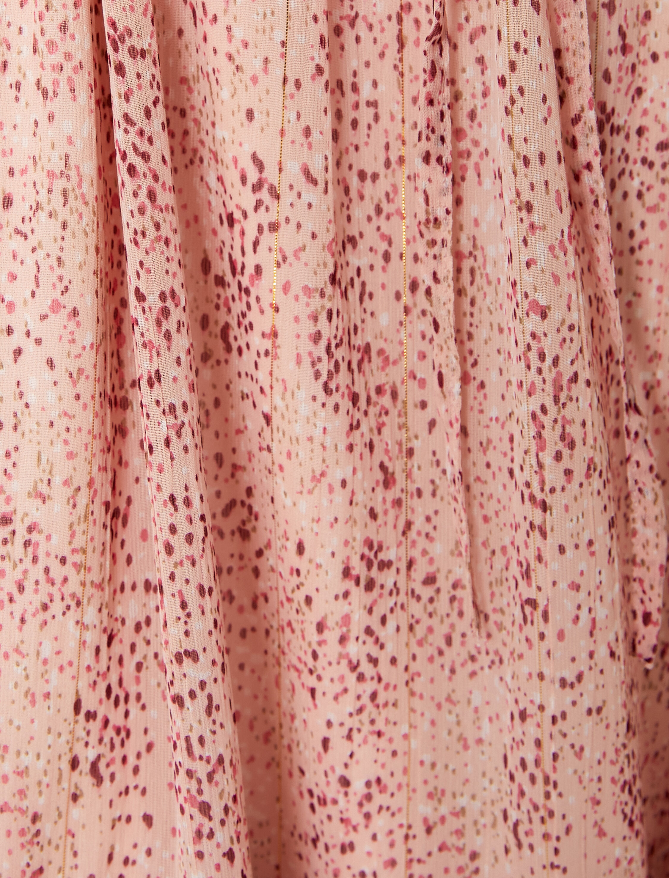   Midi Şifon Elbise Asimetrik Kesim Beli Bağlamalı Düğmeli