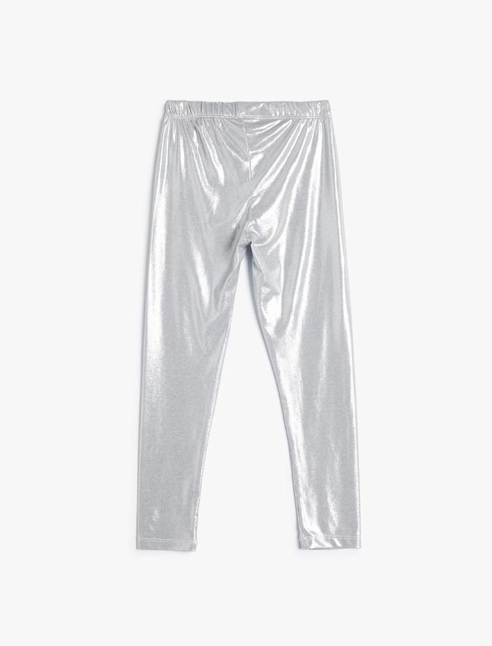 Kız Çocuk Parlak Tayt Beli Lastikli