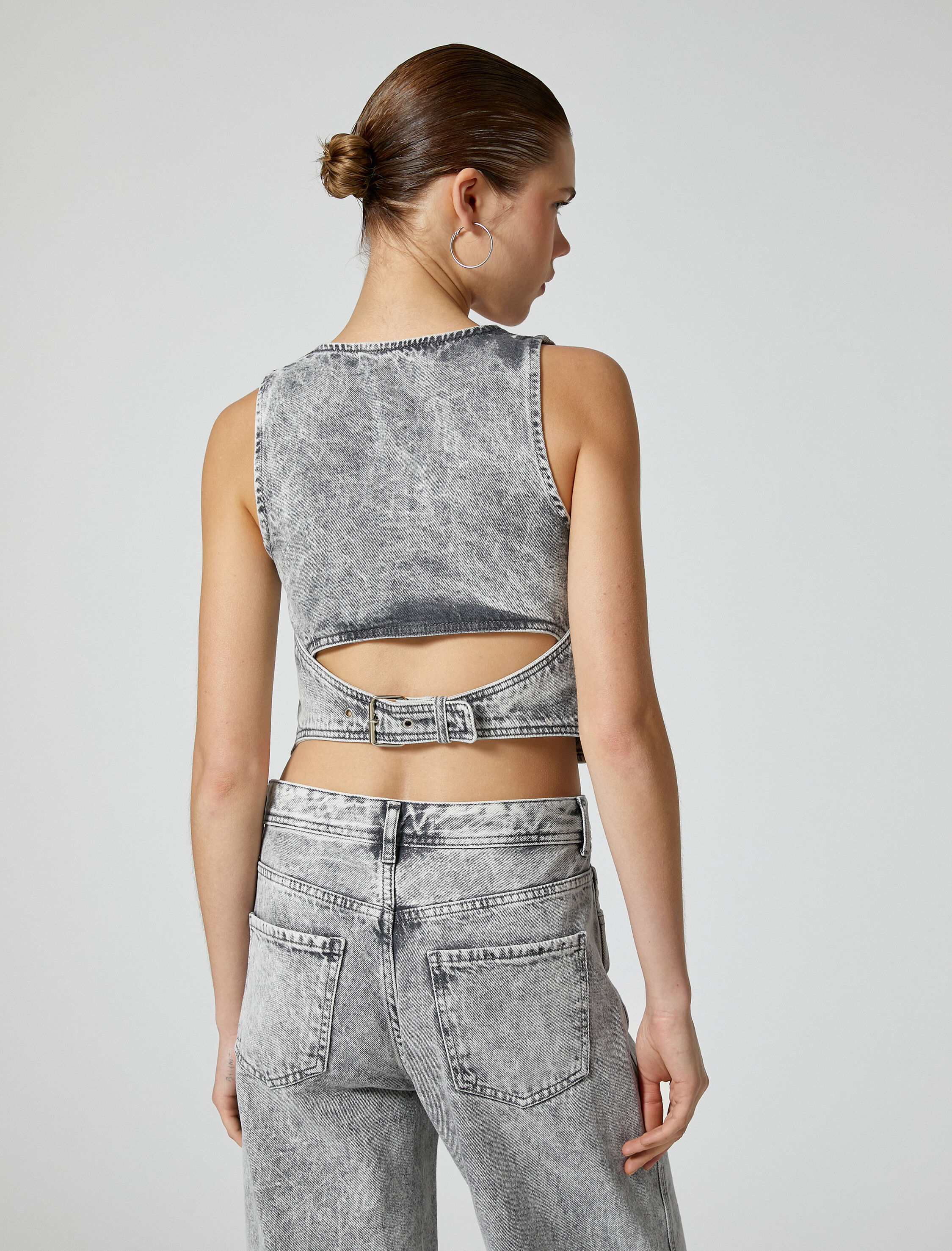   Kot Yelek V Yaka Düğmeli Rahat Kalıp Pamuklu