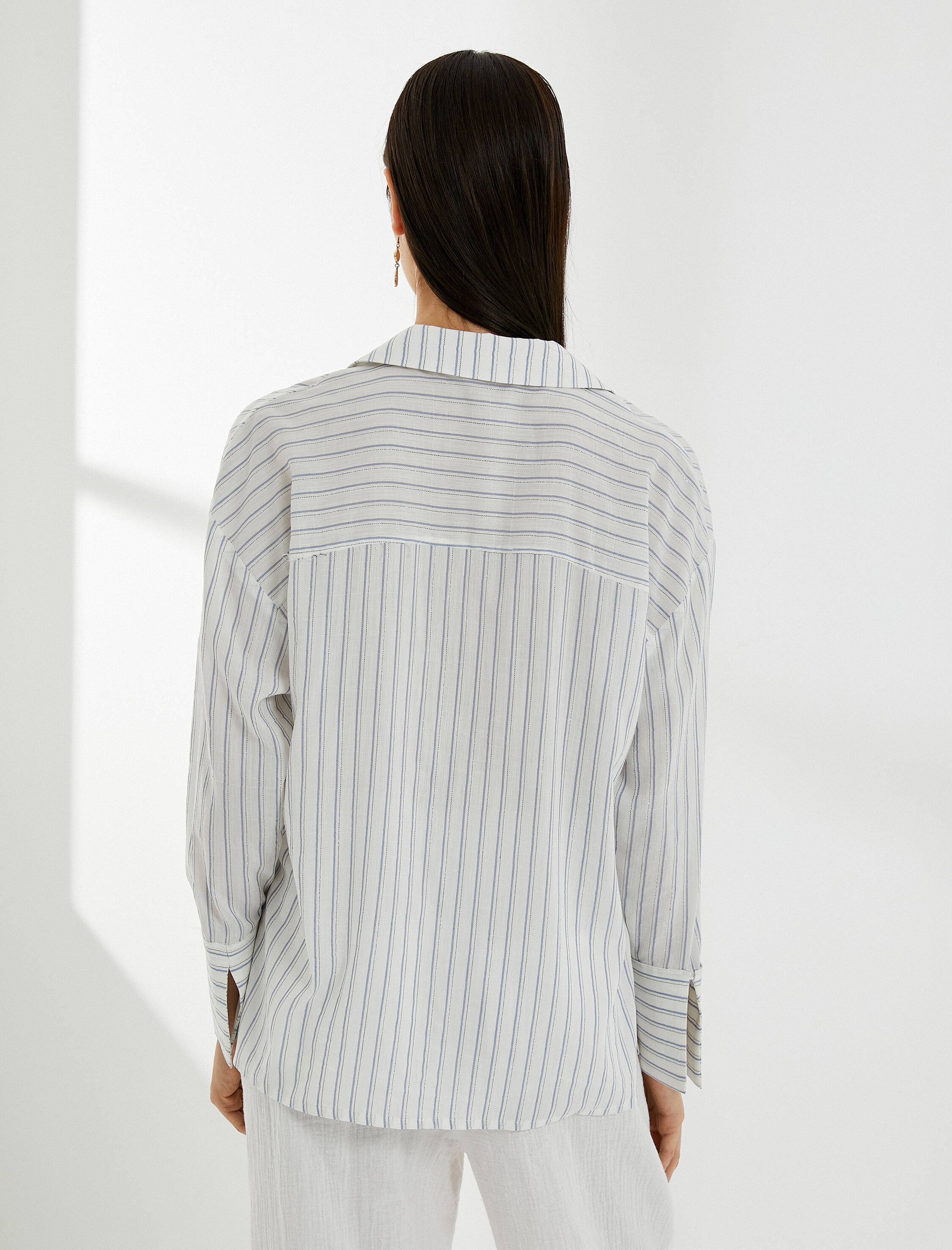   Uzun Kollu Bluz V Yaka Viskon