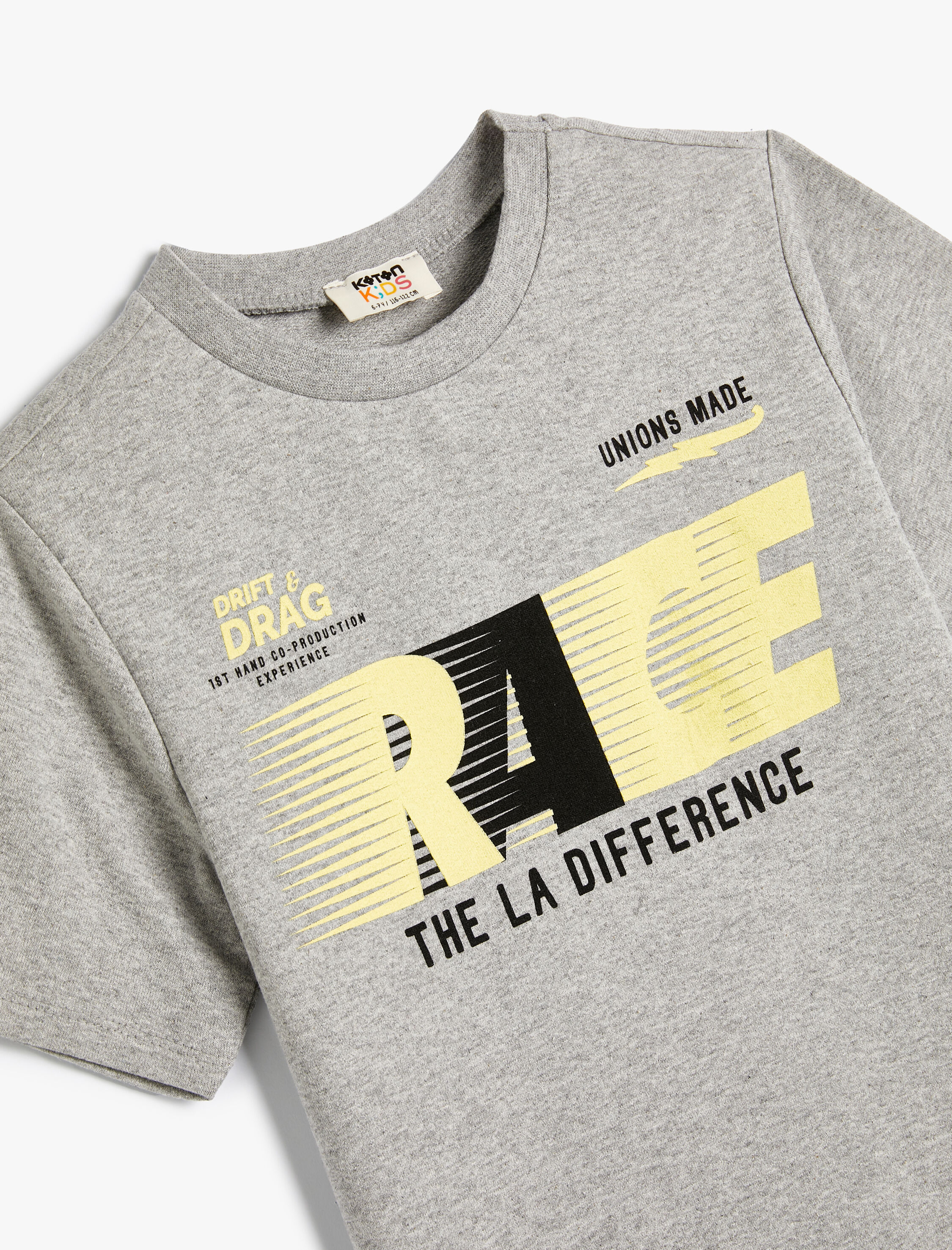  Erkek Çocuk Tişört Slogan Baskılı Kısa Kollu Bisiklet Yaka