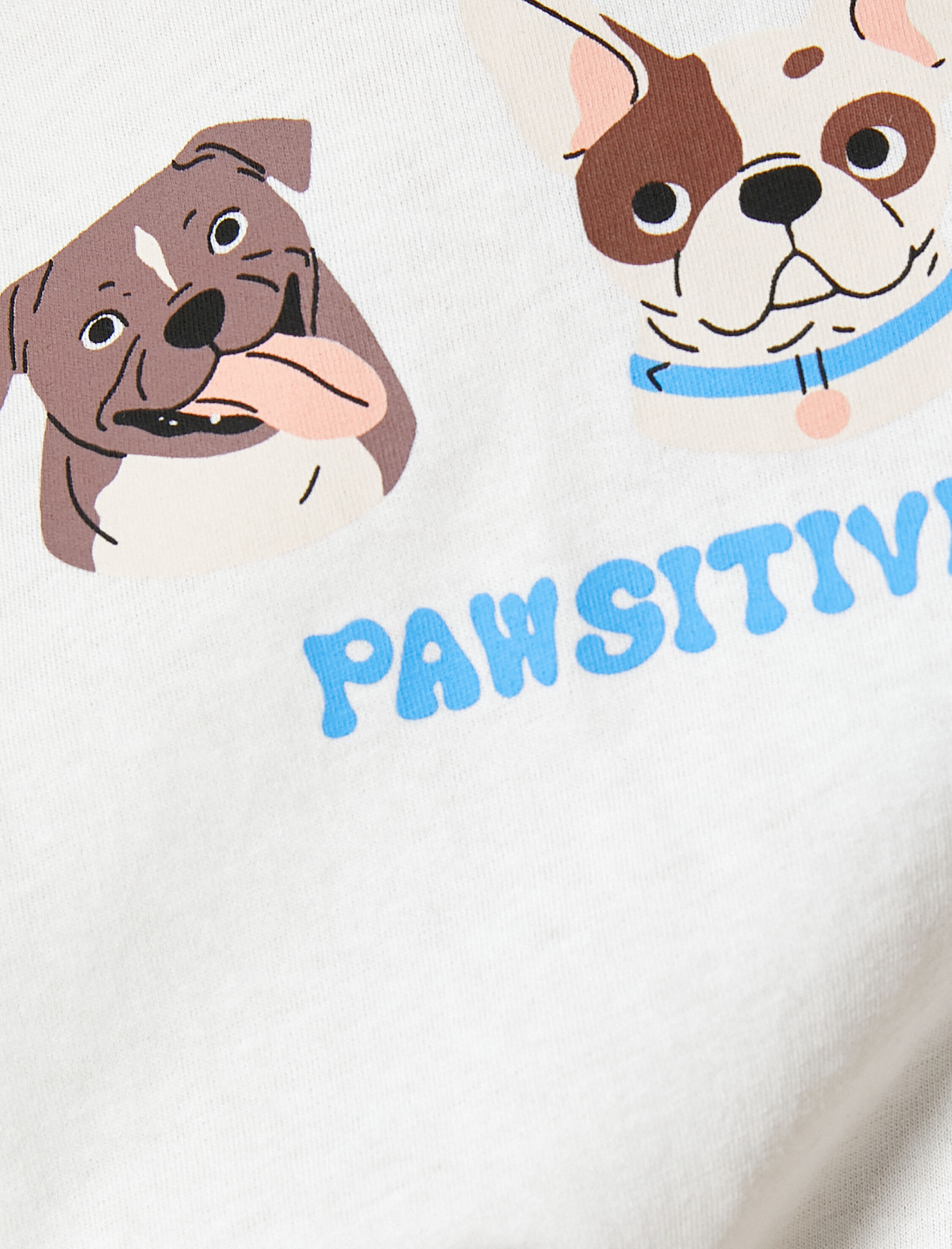   Köpek Baskılı Tişört Pamuklu Kısa Kollu Bisiklet Yaka