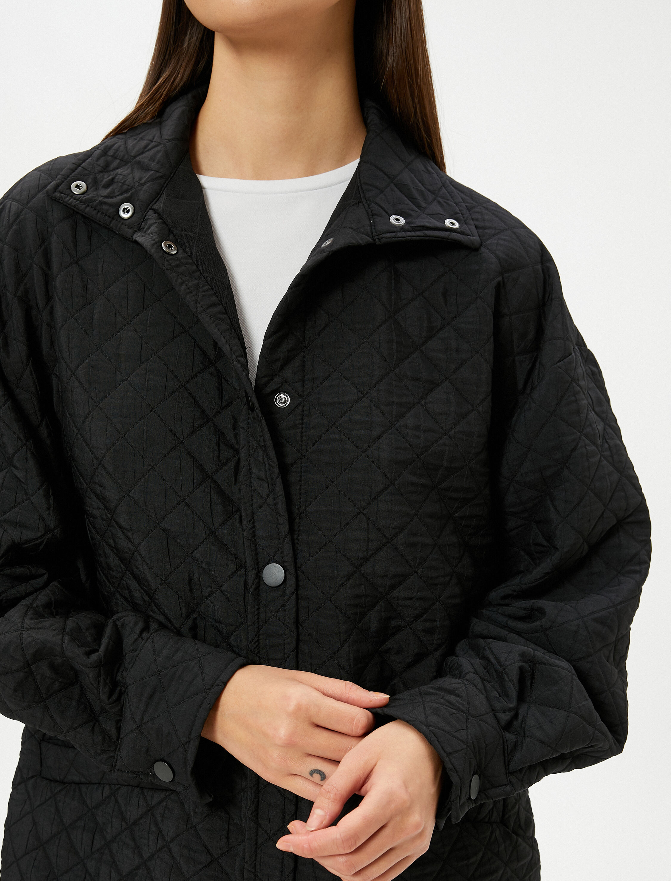   Kapitone Ceket Cepli Çıtçıt Düğmeli Regular Fit