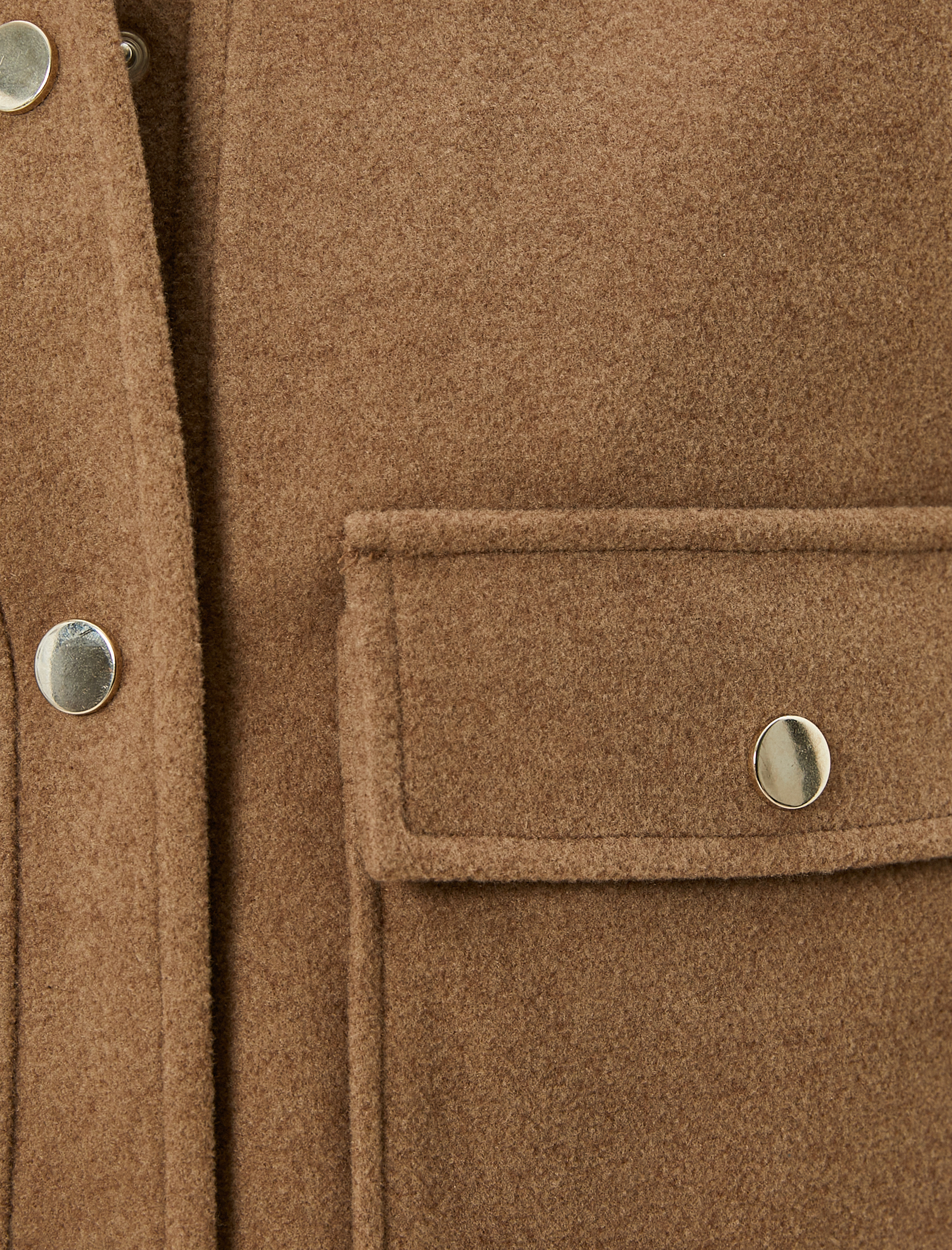 Crop Ceket Büyük Cepli Çıtçıt Düğmeli