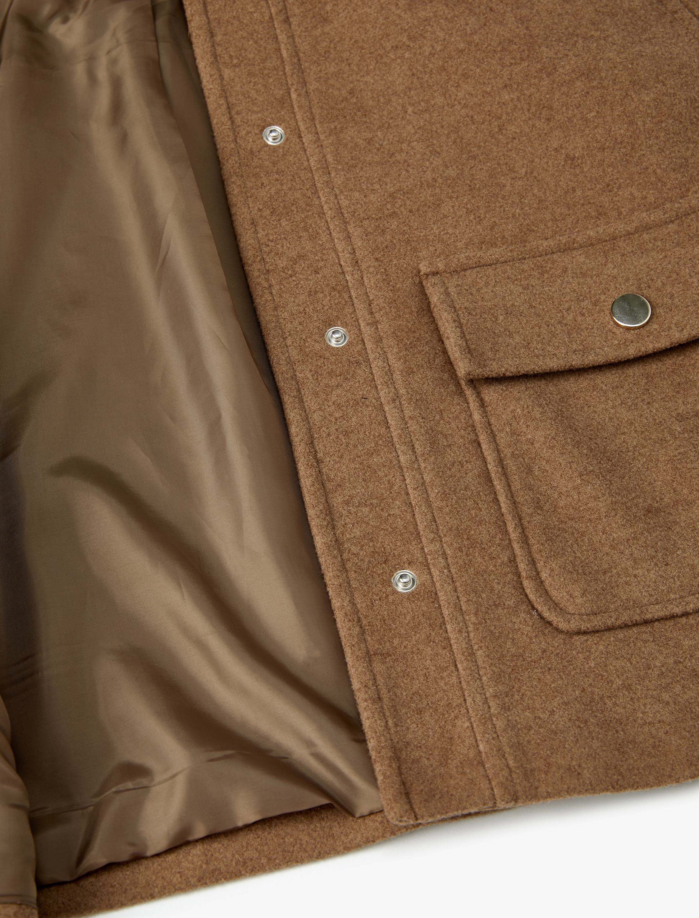 Crop Ceket Büyük Cepli Çıtçıt Düğmeli