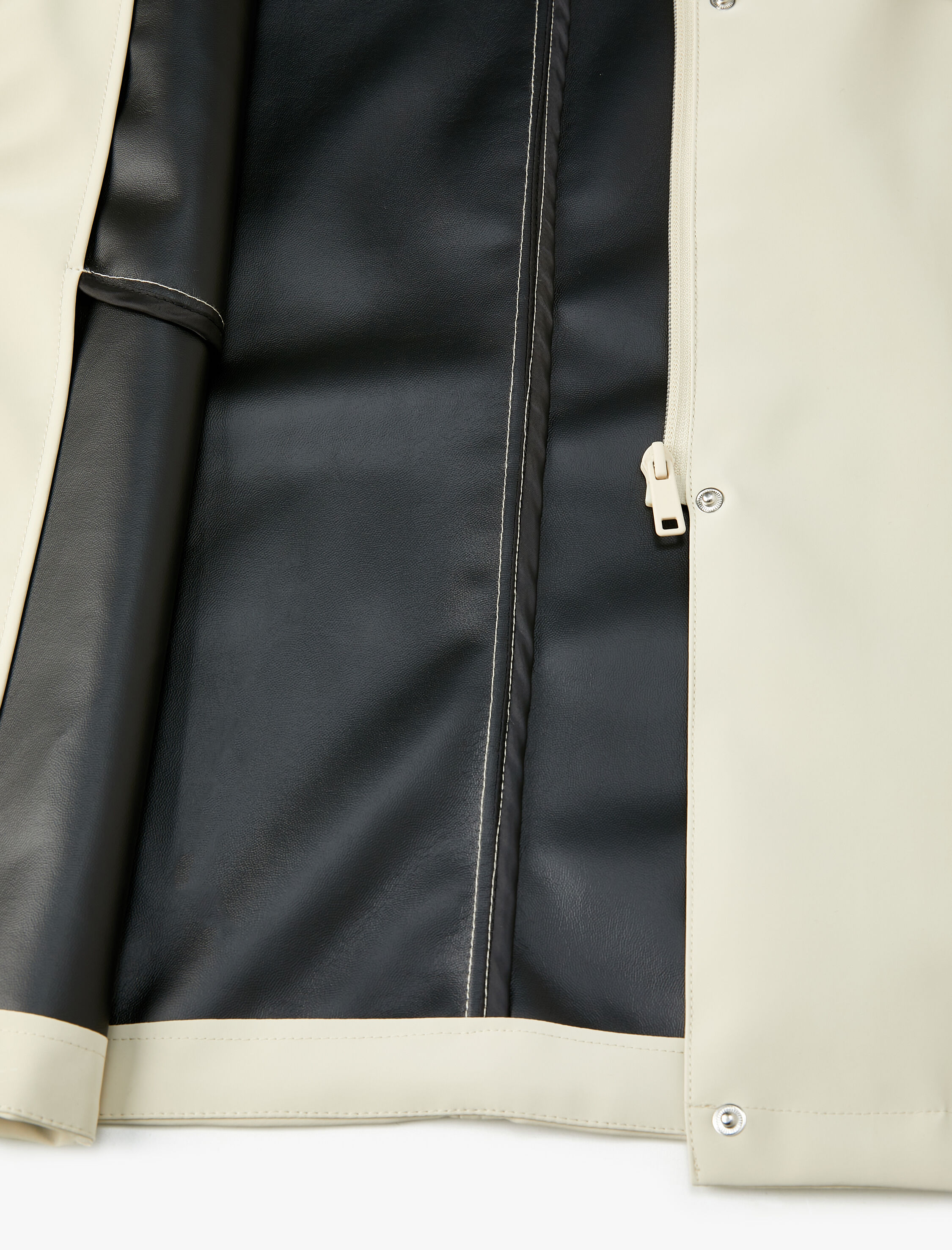   Oversize Yağmurluk Fermuarlı Kapüşonlu Kapaklı Cepli