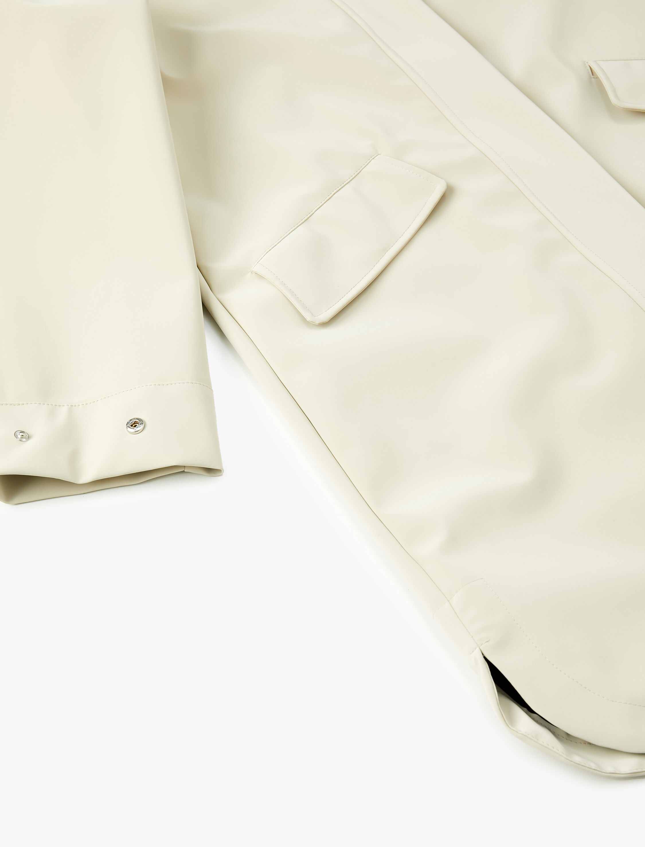   Oversize Yağmurluk Fermuarlı Kapüşonlu Kapaklı Cepli