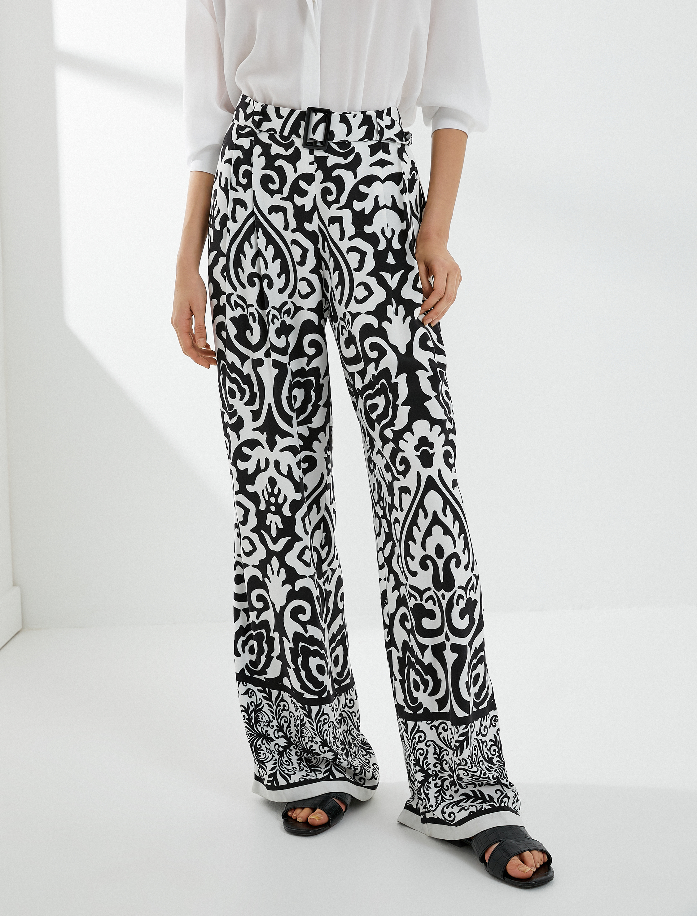   Palazzo Pantolon Bol Paça Etnik Desenli Cepli