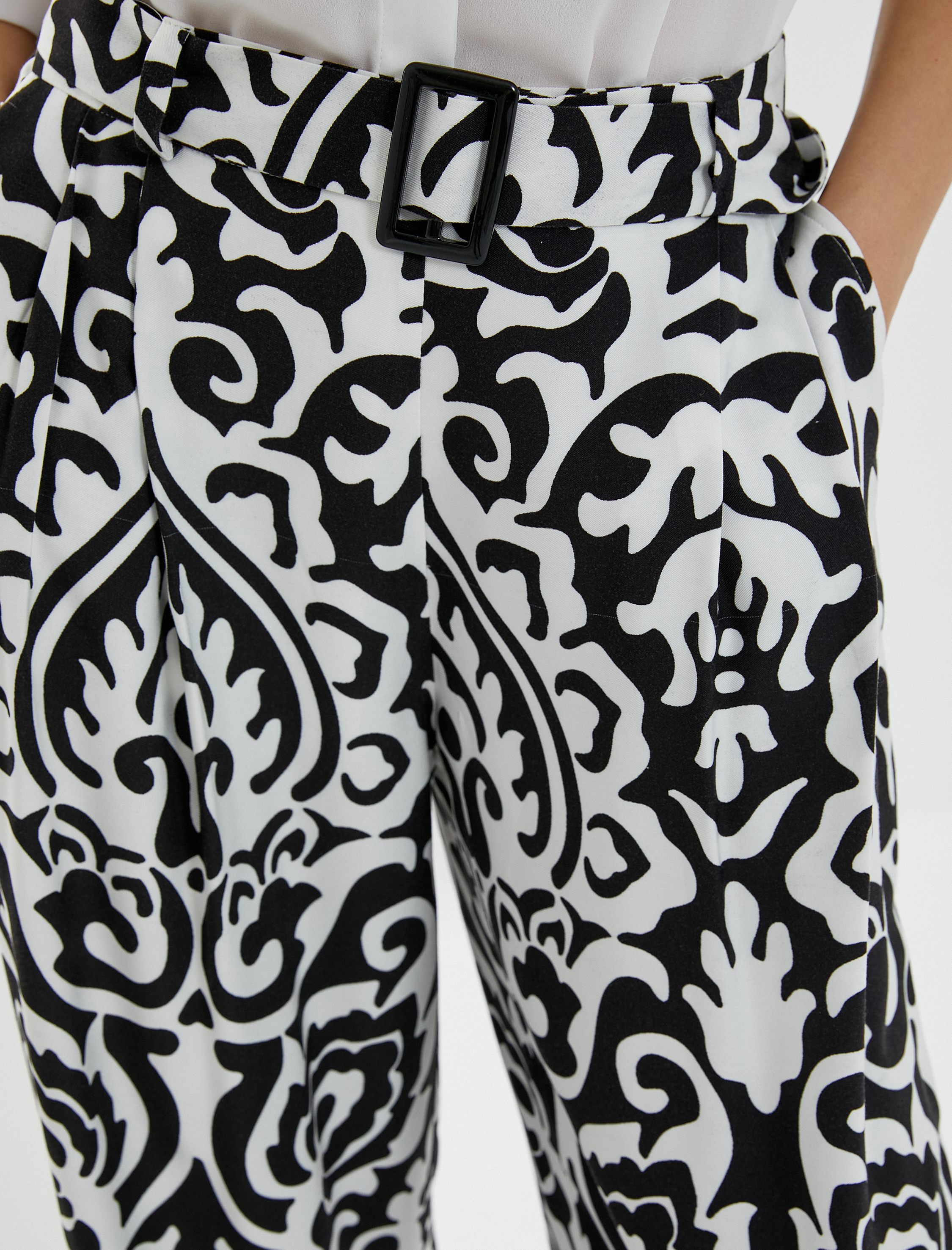   Palazzo Pantolon Bol Paça Etnik Desenli Cepli