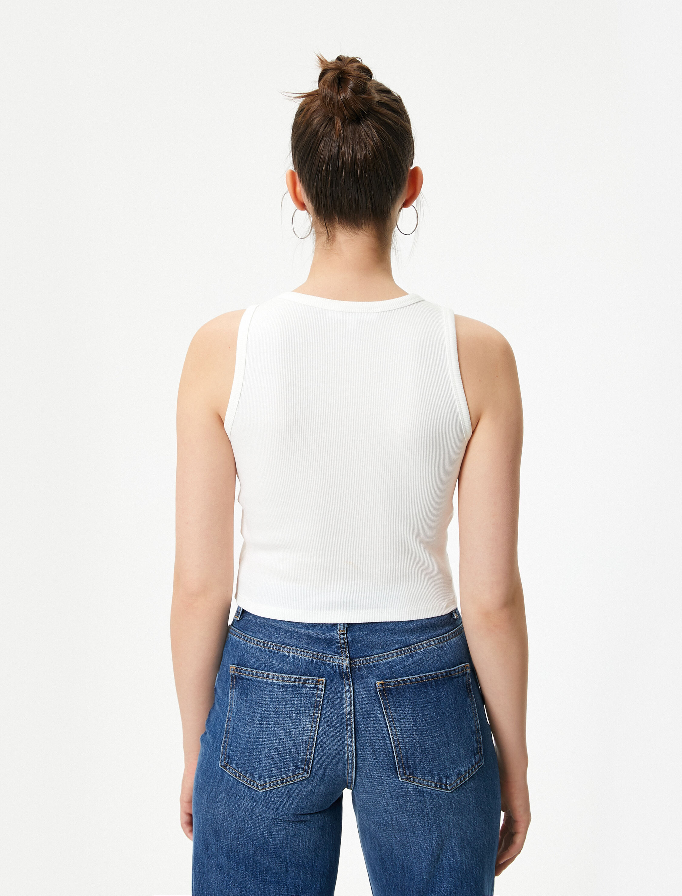   Kısa Atlet Baskılı Ribanalı Pamuklu Bisiklet Yaka